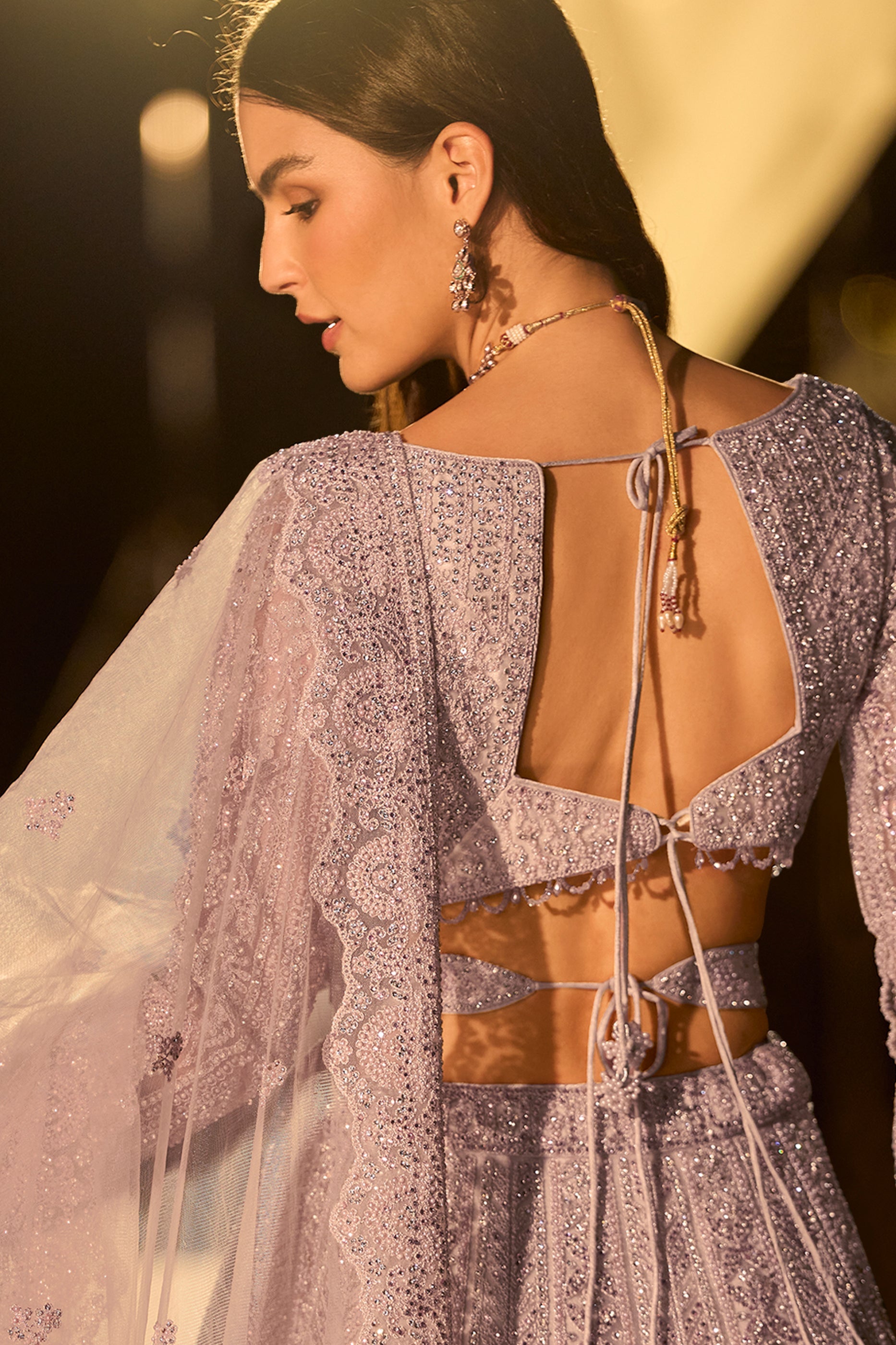 Lilac Readymade Embroidered Net Lehenga-SAR11243_3_SareeButa.com