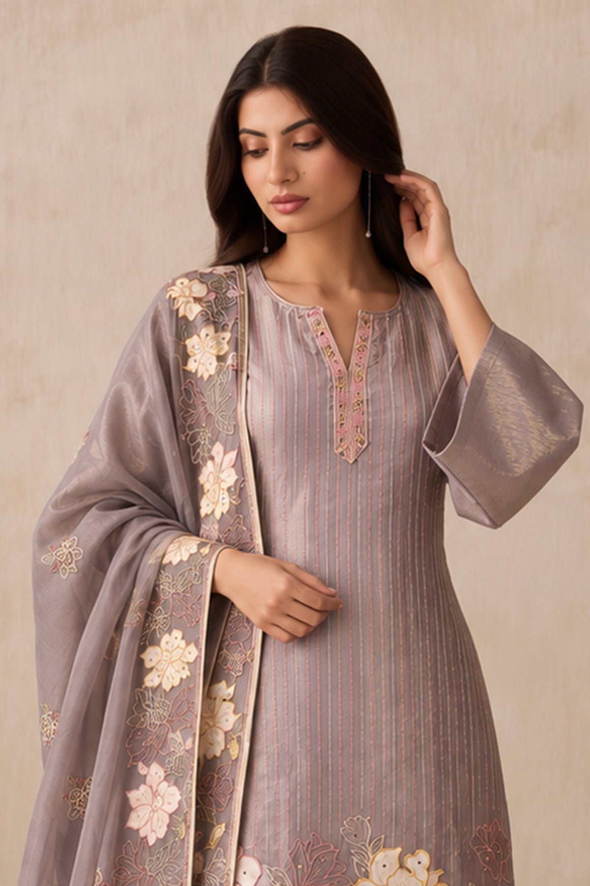 Lilac Readymade Embroidered Shimmer Silk Suit-SAR13336_4_SareeButa.com
