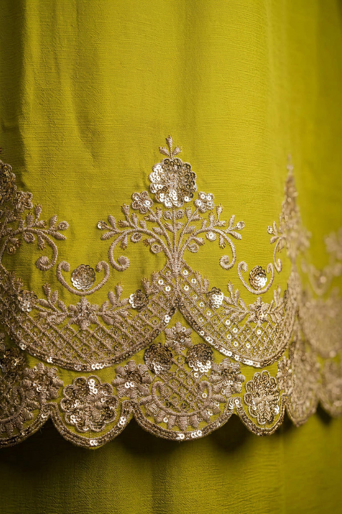 Lime Green Readymade Embroidered Chinon Palazzo Suit-SAR13344_4_SareeButa.com