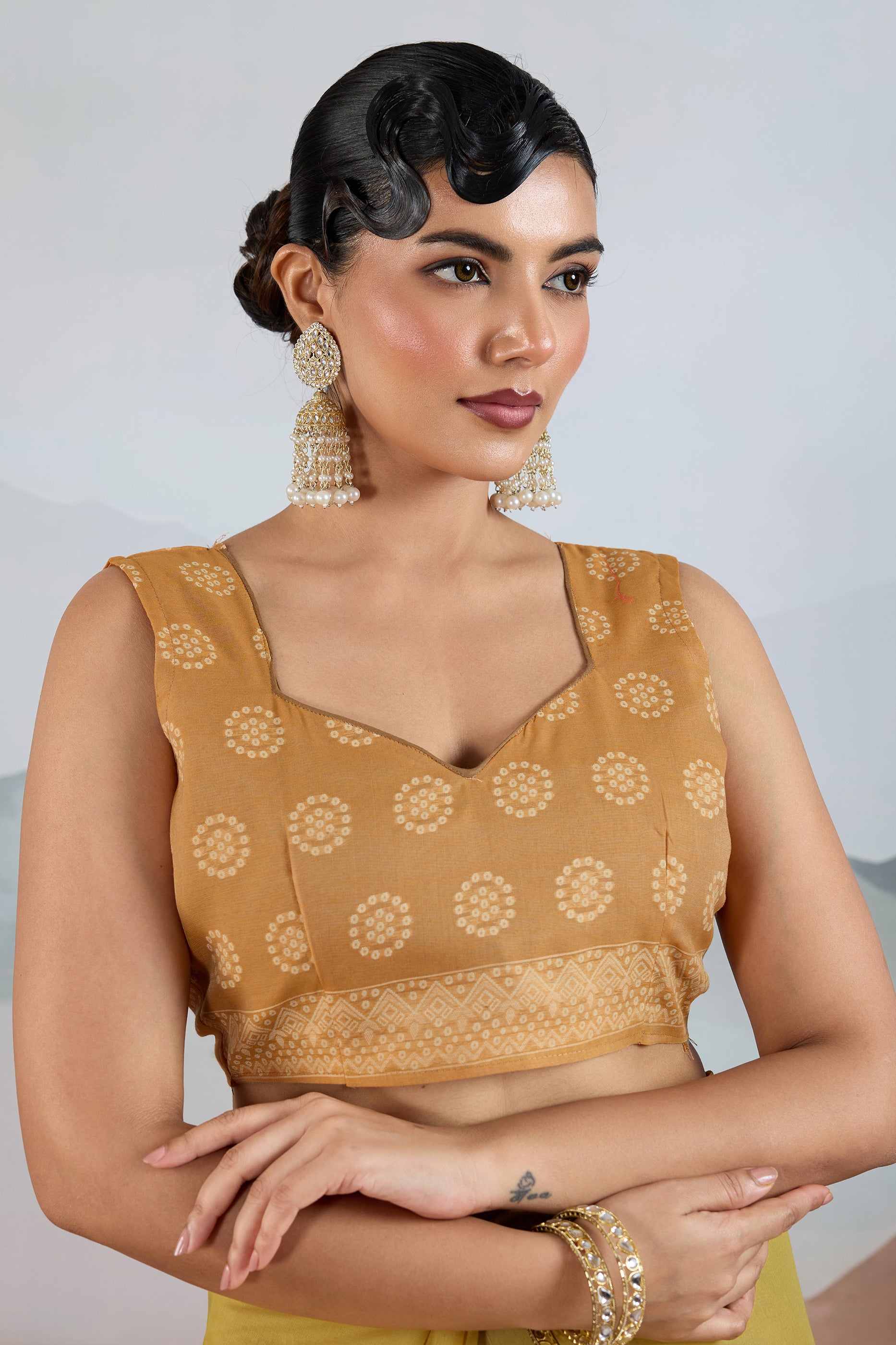 Lime Green Woven Viscose Cotton Saree-SAR12302_4_SareeButa.com