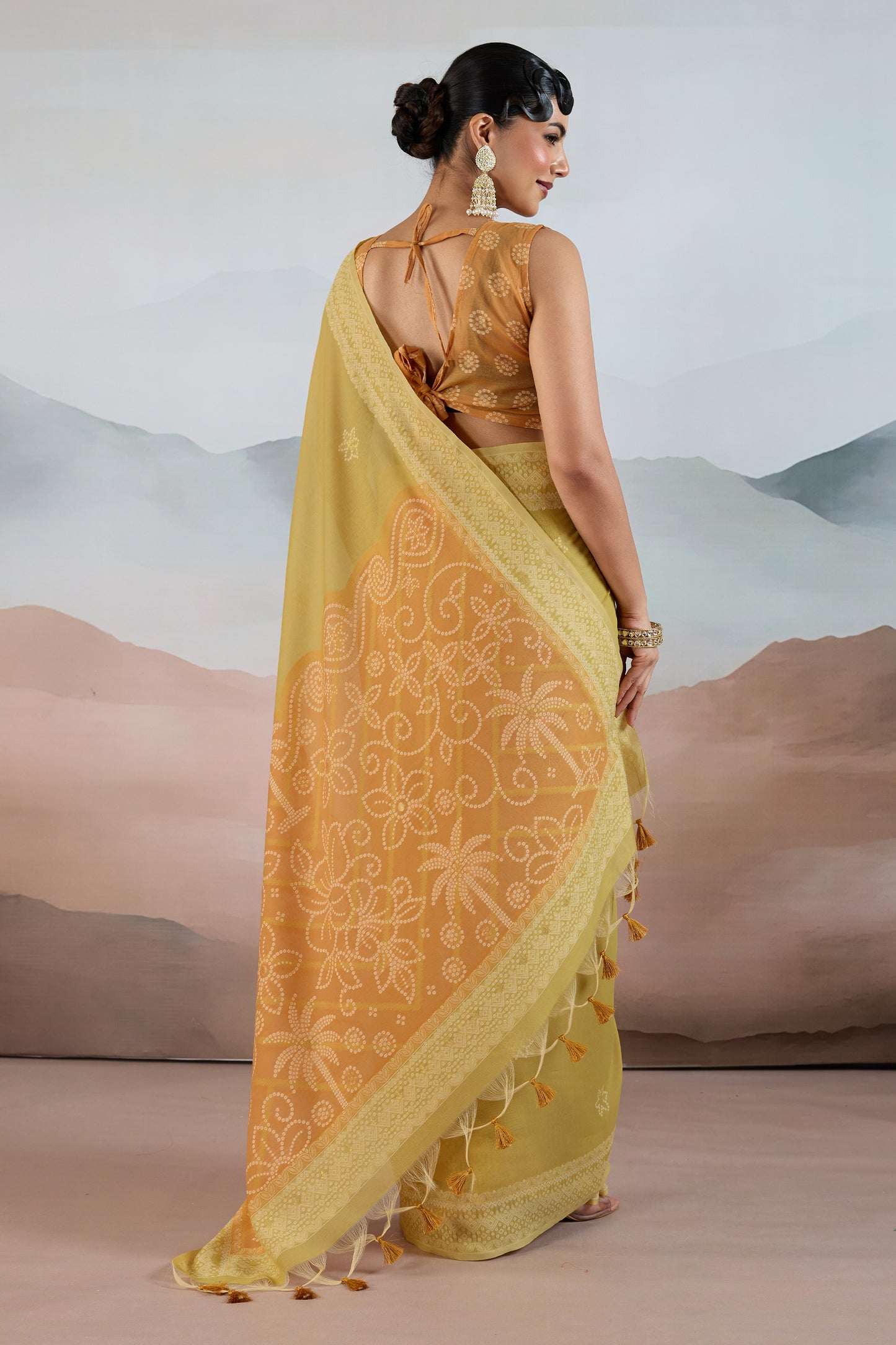 Lime Green Woven Viscose Cotton Saree-SAR12302_5_SareeButa.com