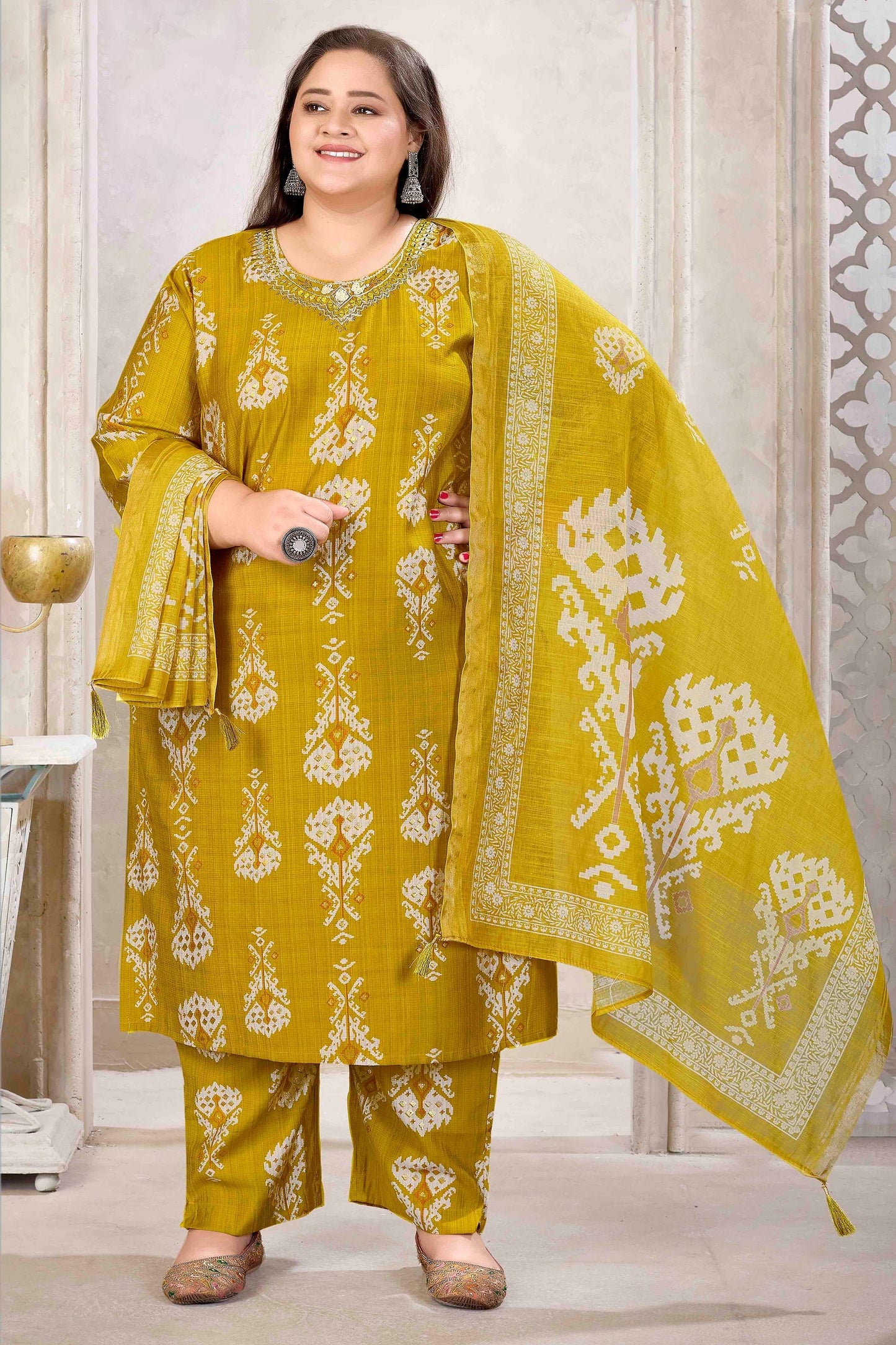 Lime Yellow Readymade Viscose Suit-SAR11766_4_SareeButa.com