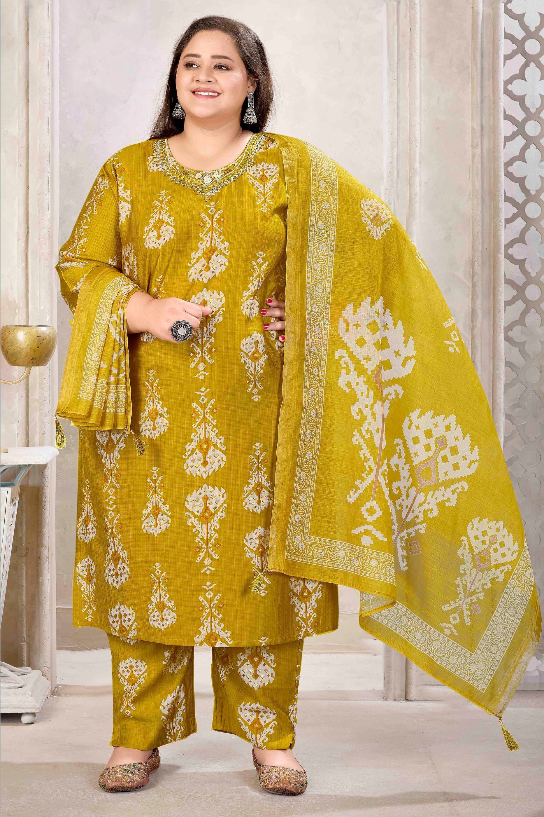 Lime Yellow Readymade Viscose Suit-SAR11766_4_SareeButa.com
