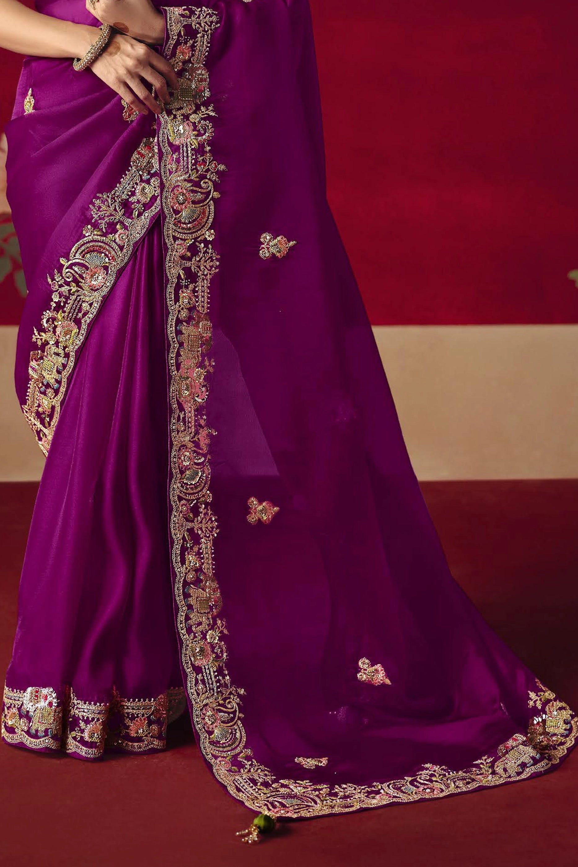 Magenta Embroidered Tissue Silk Saree-SAR11457_5_SareeButa.com