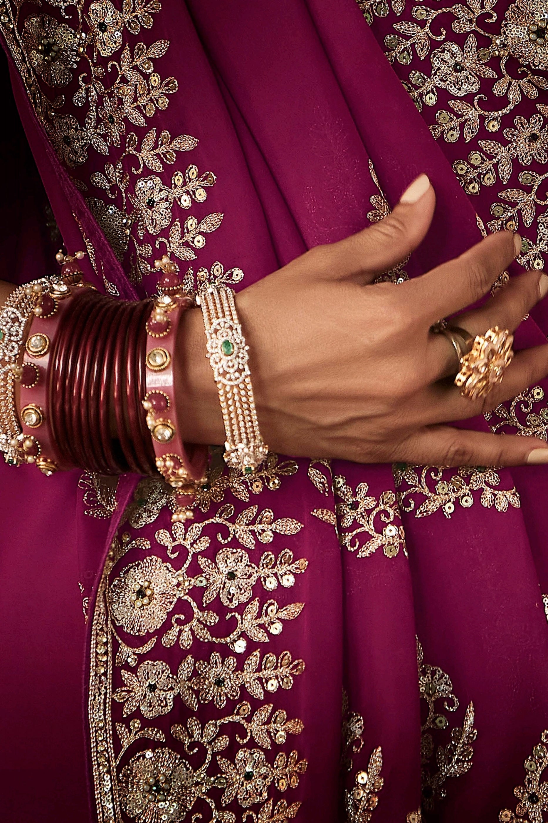 Magenta Pink Embroidered Satin Silk Saree-SAR11128_3_SareeButa.com