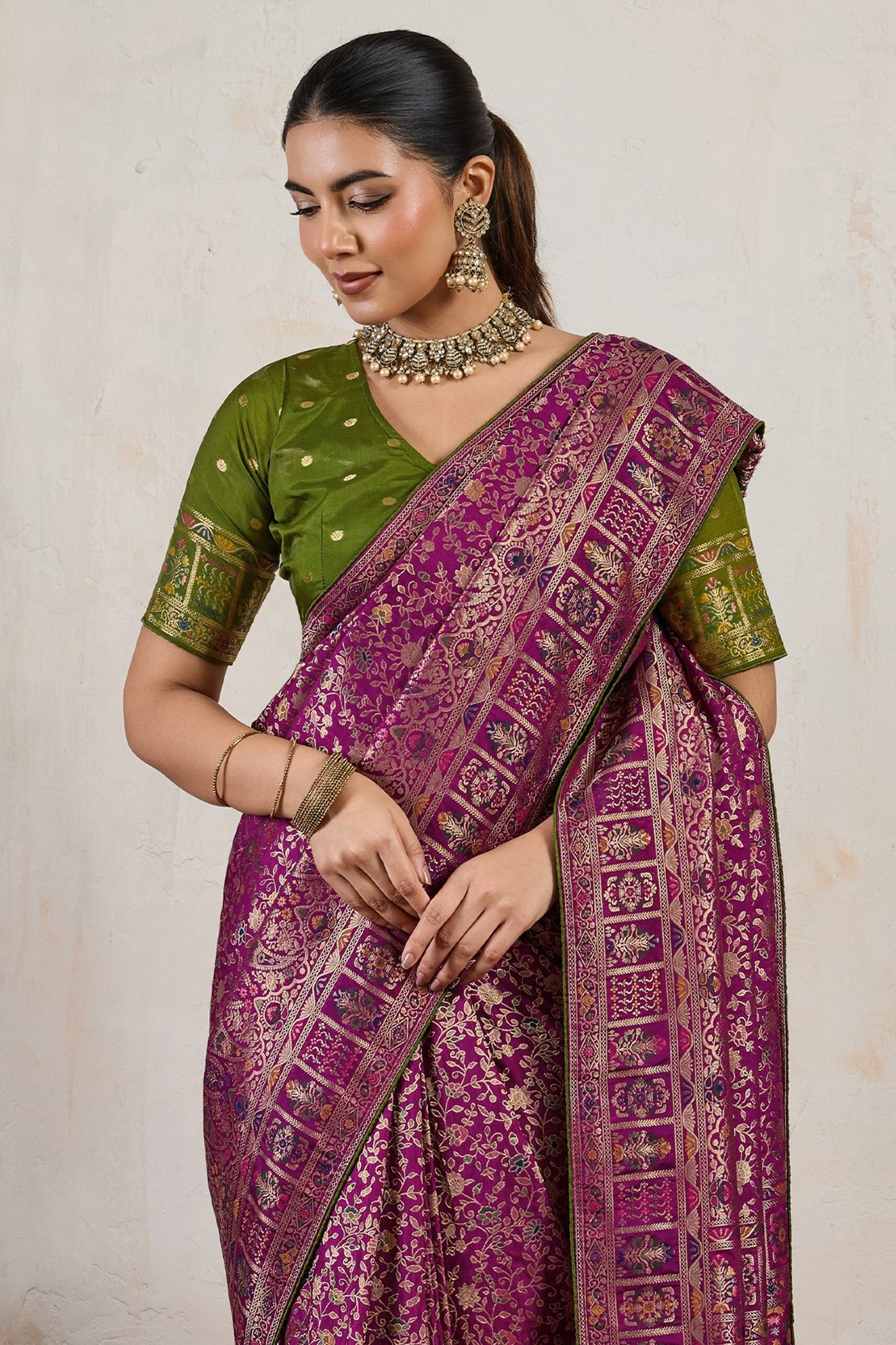 Magenta Pink Woven Soft Silk Saree-SAR10547_2_SareeButa.com