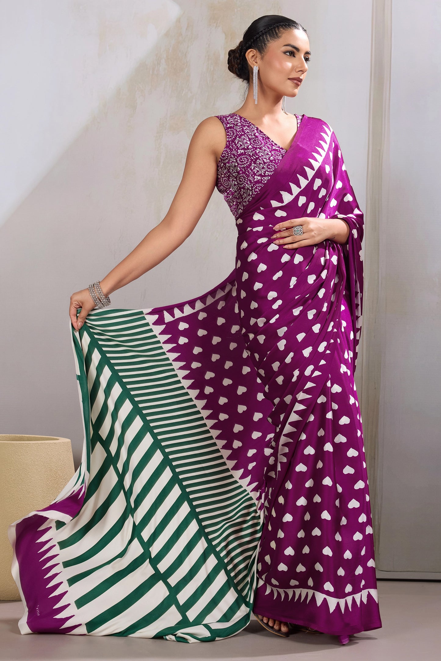 Magenta Printed Satin Saree-SAR11854_3_SareeButa.com