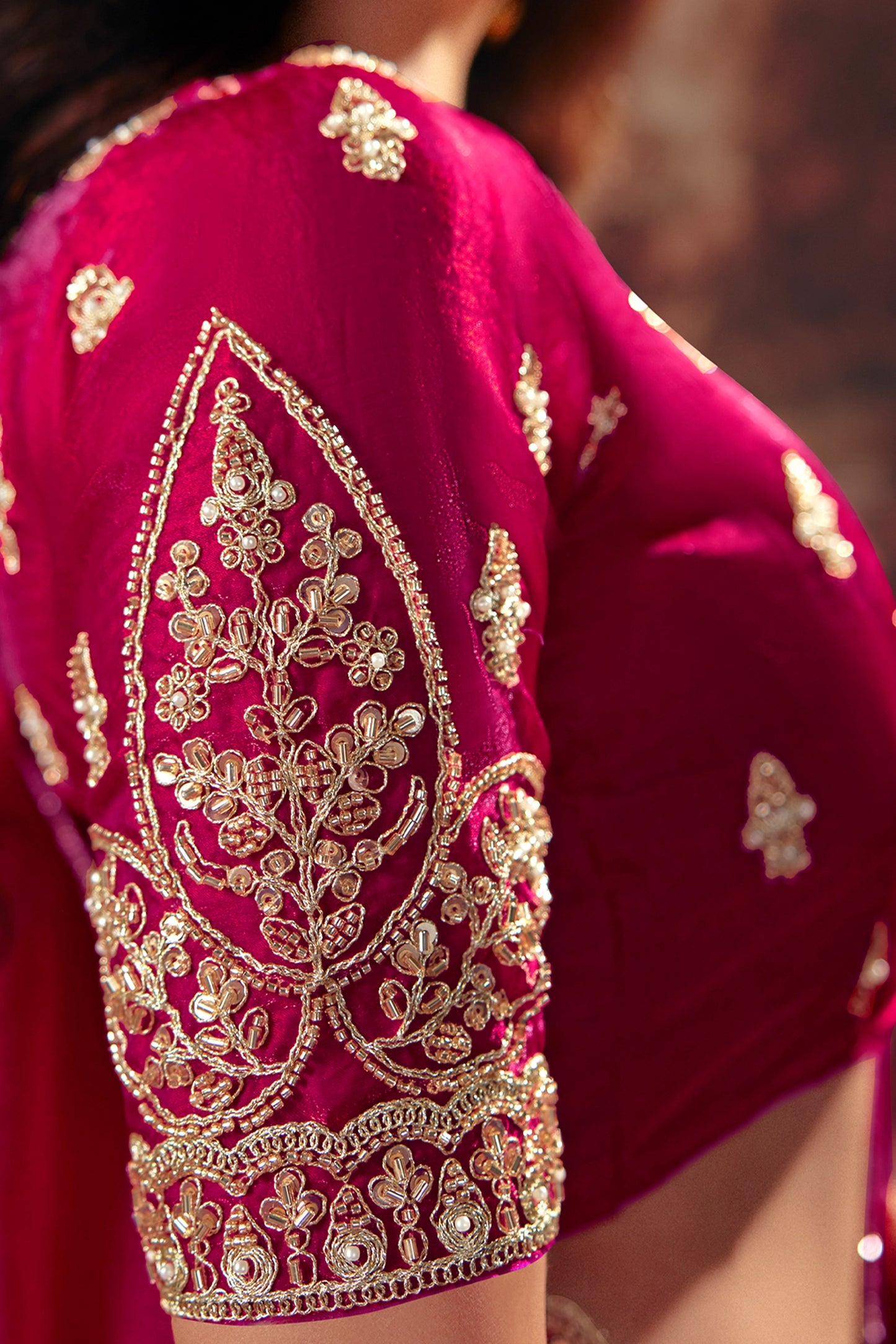 Magenta Satin Embroidered Satin Saree-SAR13195_3_SareeButa.com