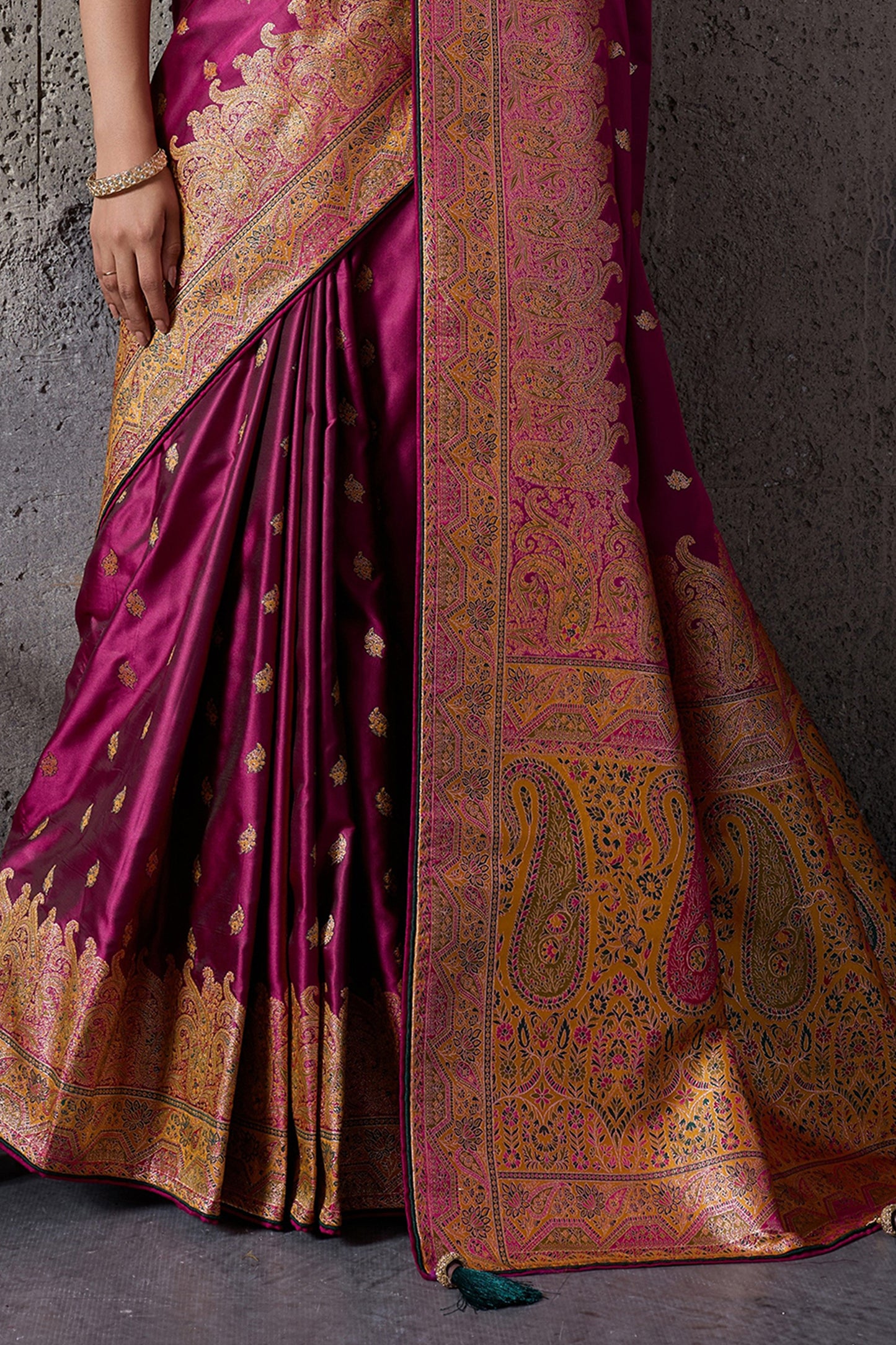 Magenta Woven Satin Silk Saree-SAR12543_5_SareeButa.com