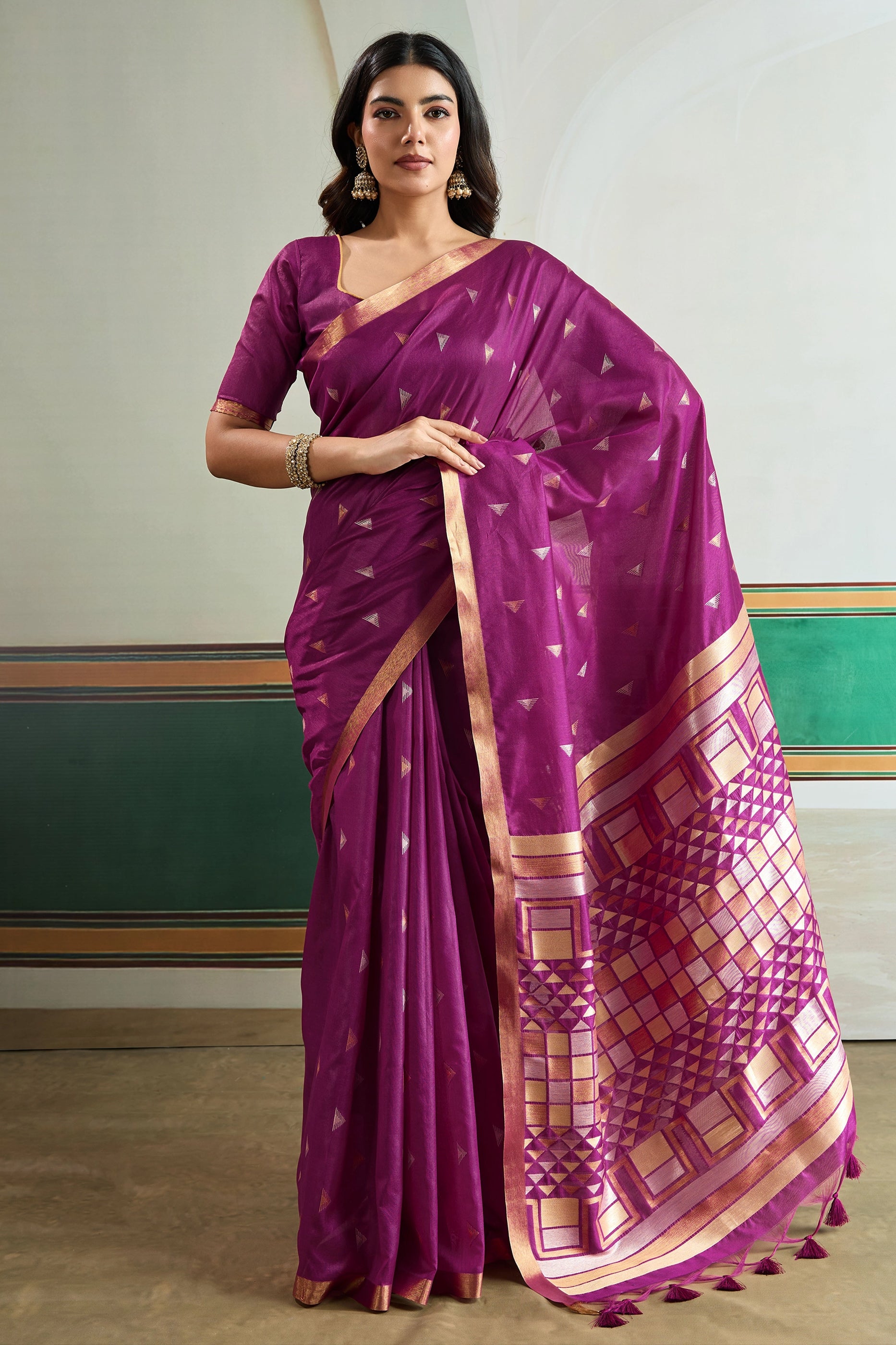 Magenta Woven Silk Saree-SAR12403_1_SareeButa.com