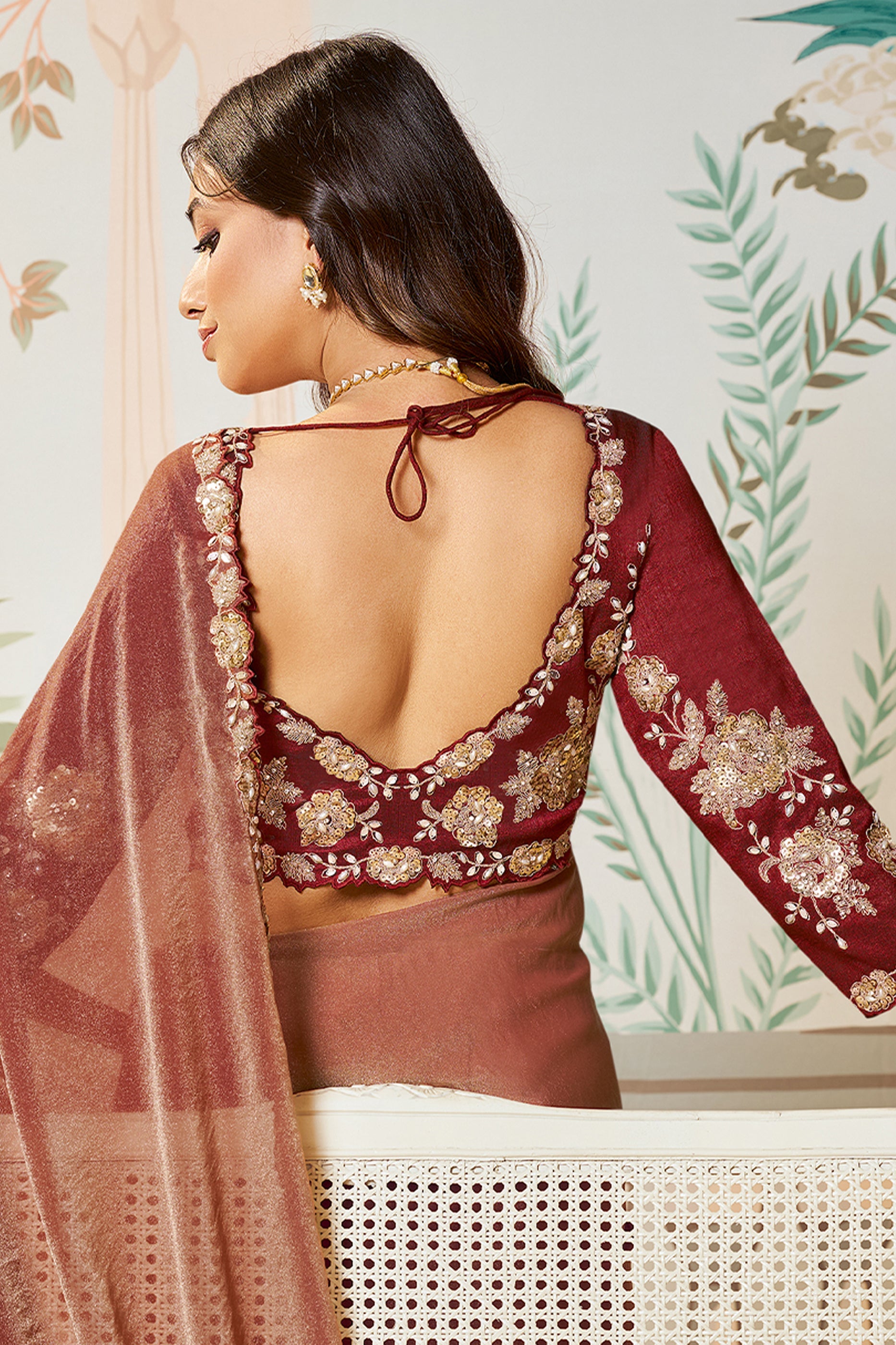 Mahogany Red Satin Organza Silk Saree-SAR10465_4_SareeButa.com