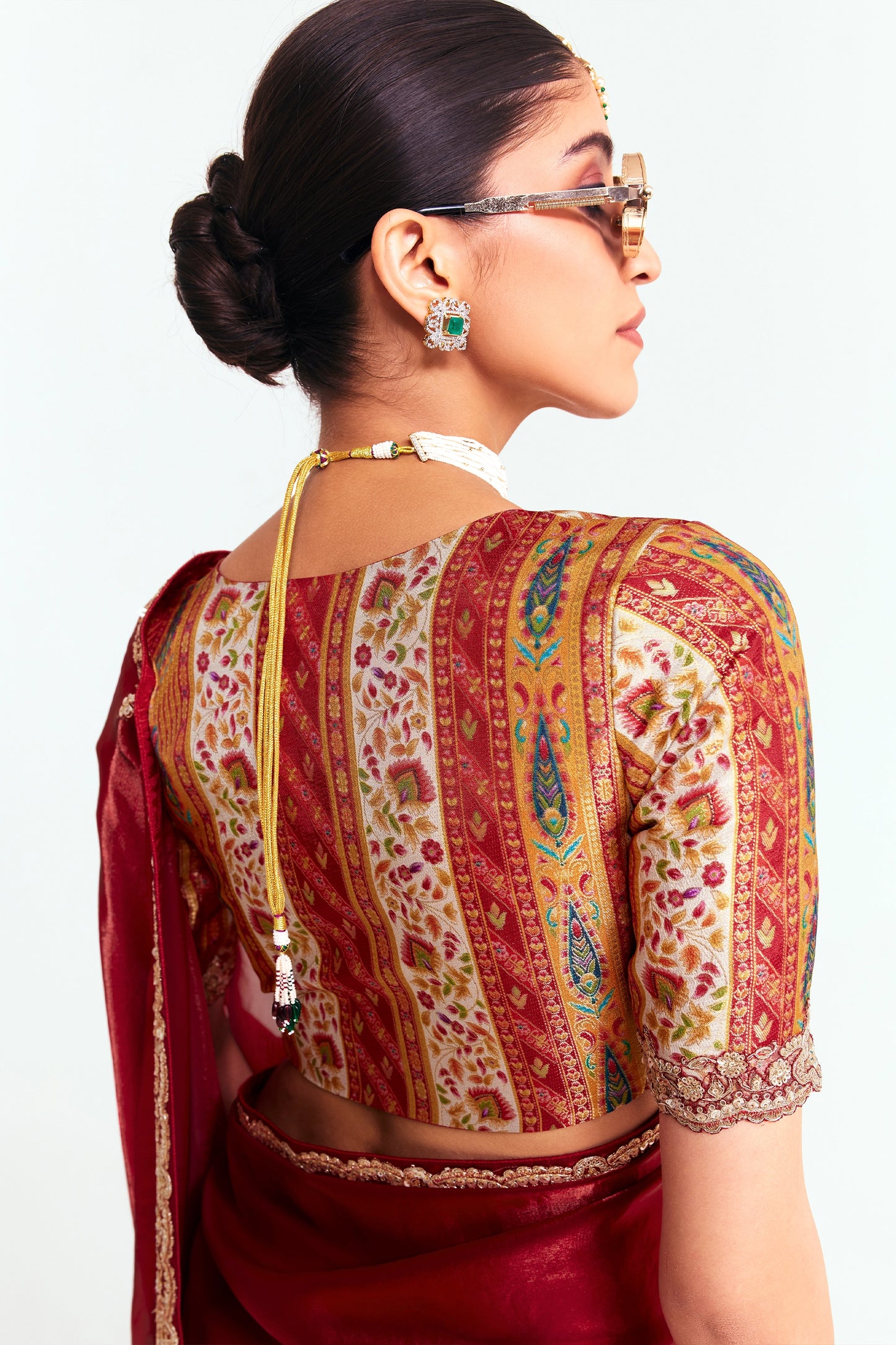 Maroon Embroidered Satin Organza Saree-SAR12251_4_SareeButa.com