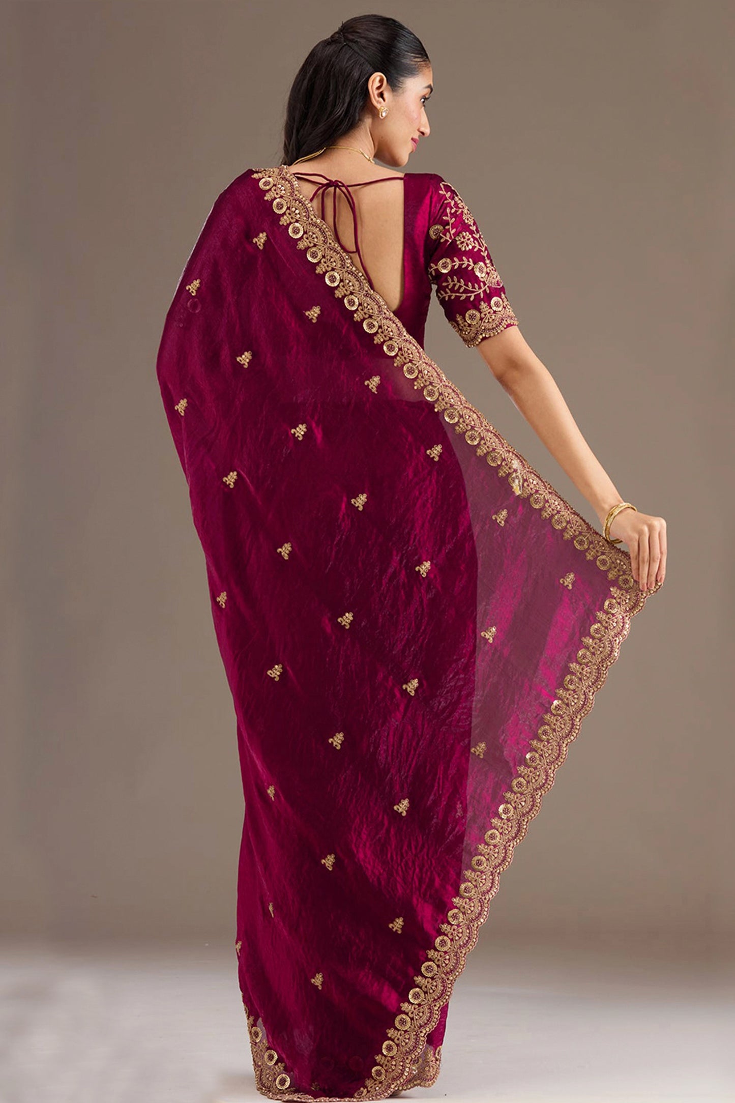 Maroon Embroidered Tissue Saree-SAR12581_3_SareeButa.com