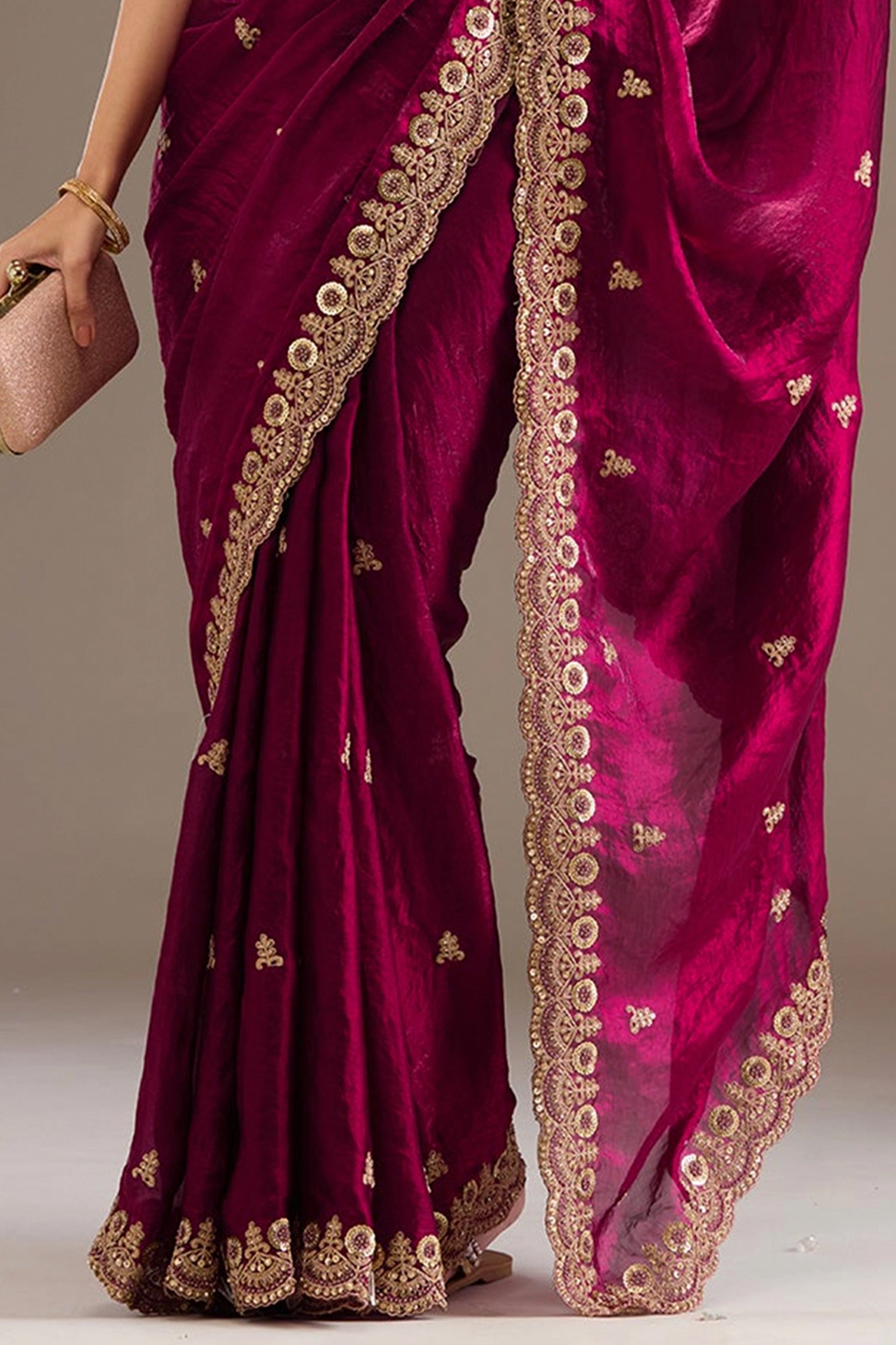 Maroon Embroidered Tissue Saree-SAR12581_4_SareeButa.com