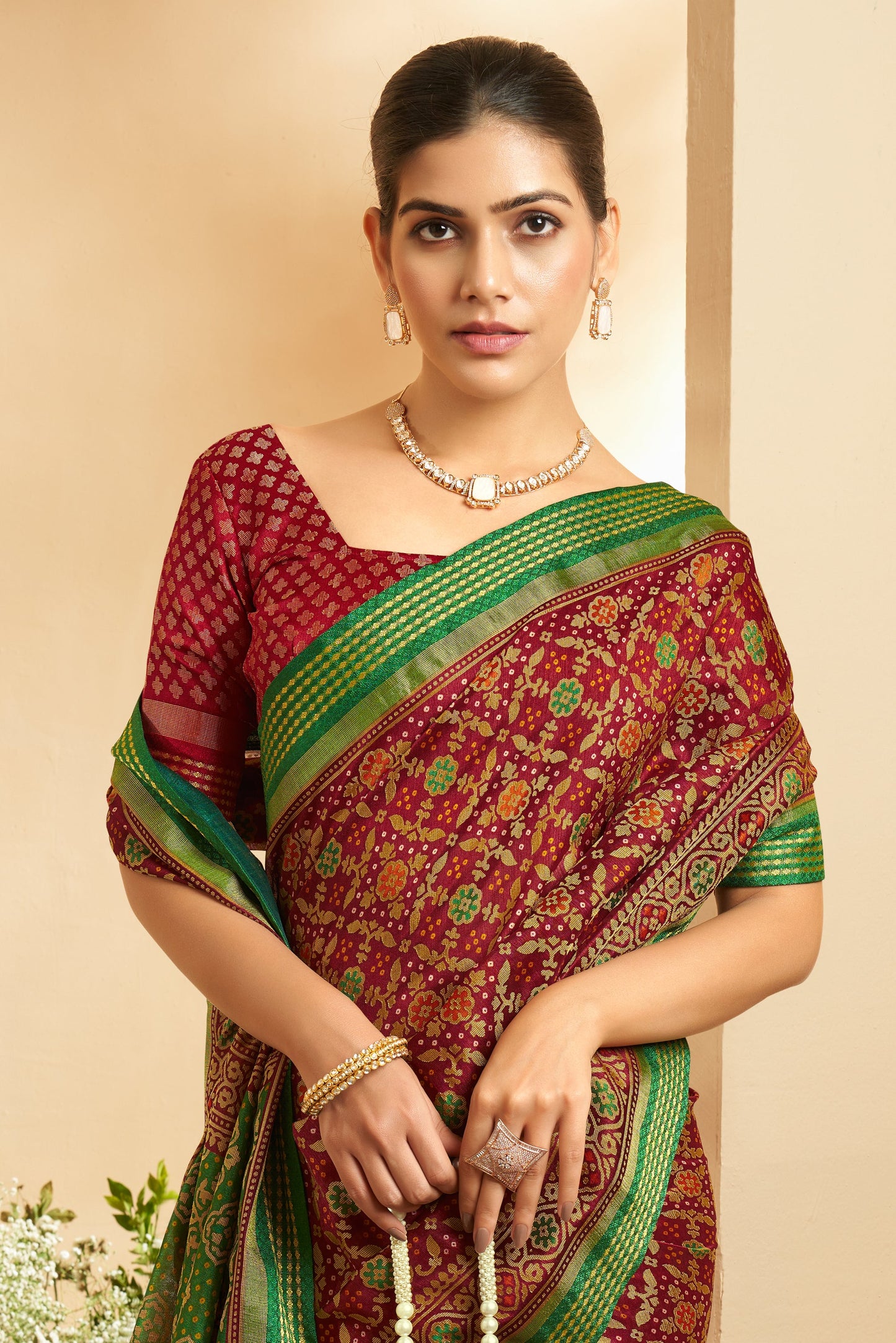 Maroon Georgette Patola Saree-ZB134169_3_SareeButa.com