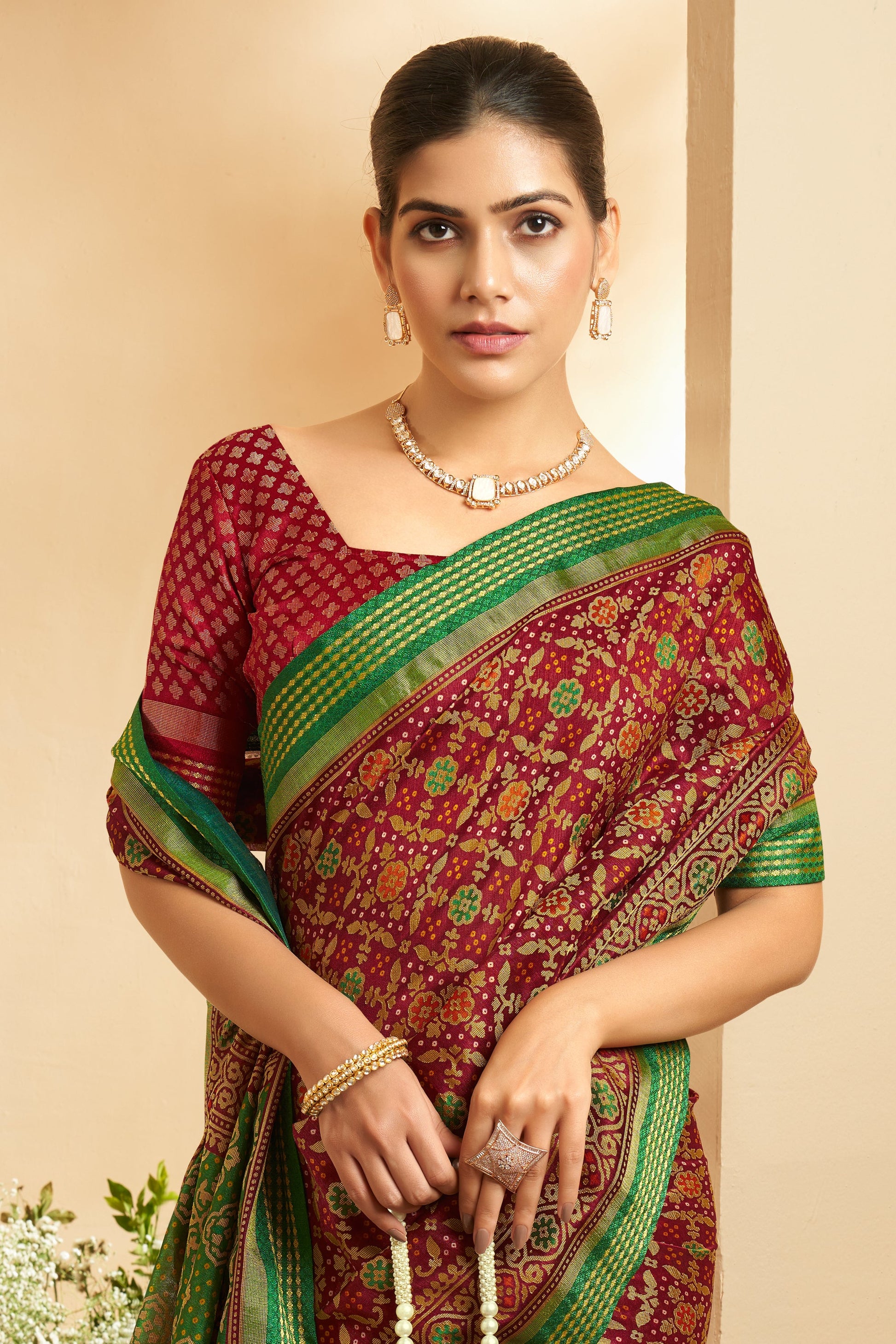 Maroon Georgette Patola Saree-ZB134169_3_SareeButa.com
