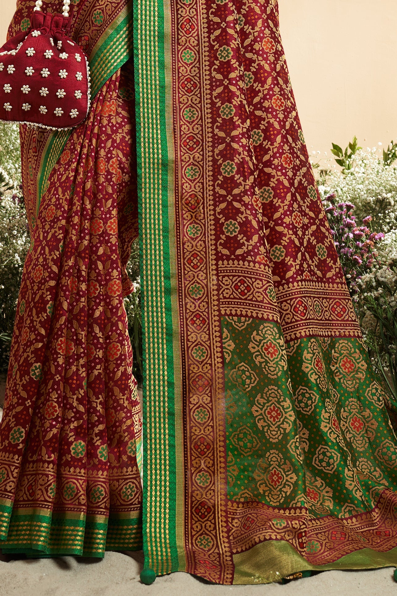 Maroon Georgette Patola Saree-ZB134169_4_SareeButa.com