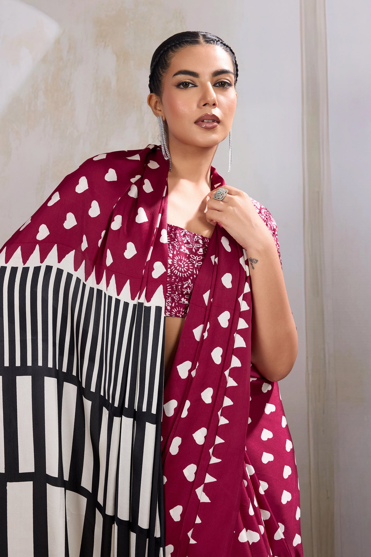 Maroon Printed Satin Saree-SAR11853_2_SareeButa.com