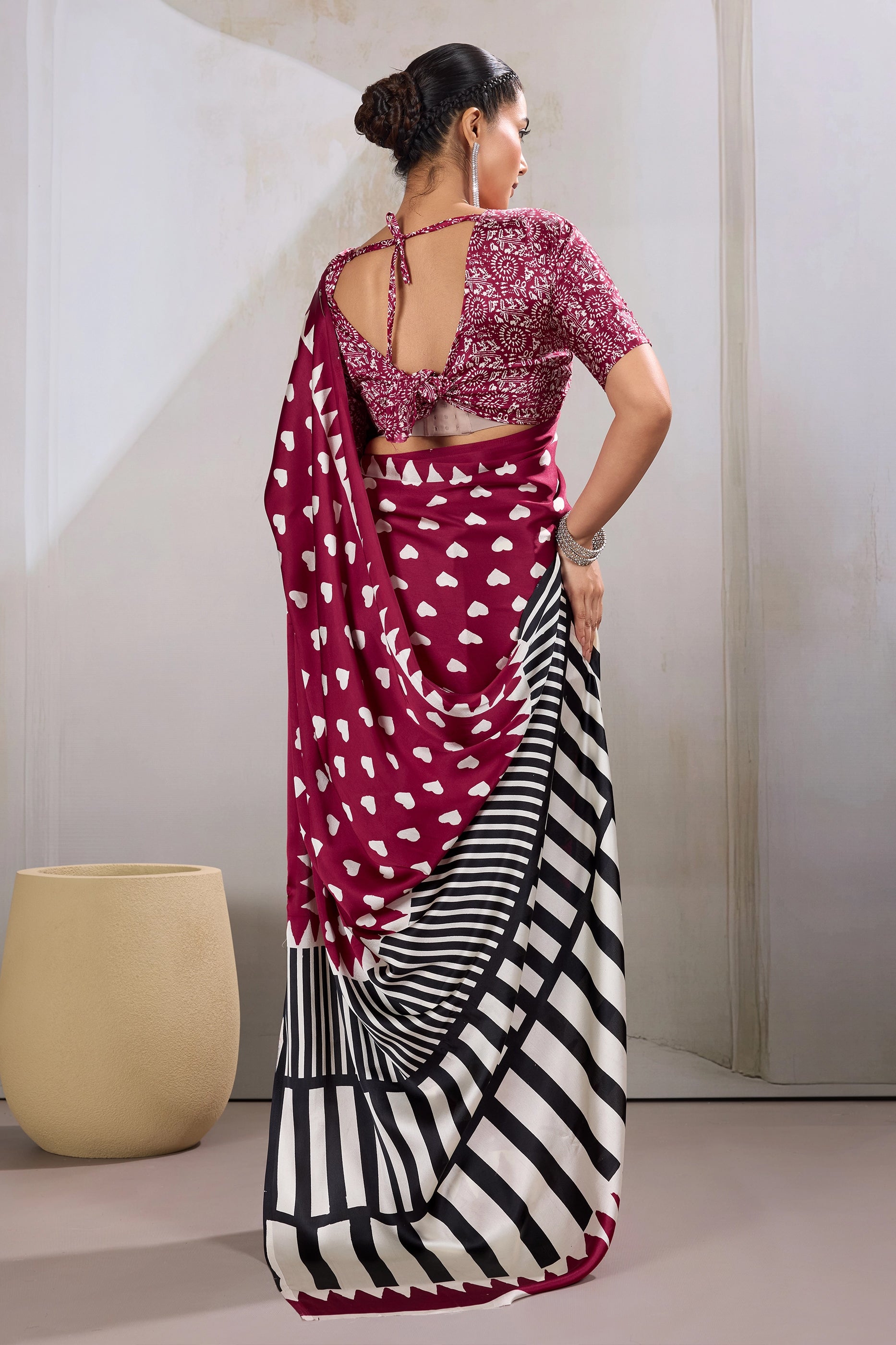 Maroon Printed Satin Saree-SAR11853_5_SareeButa.com