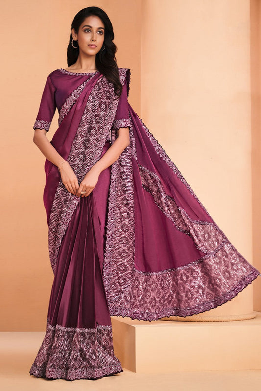 maroon-satin-crepe-saree-zb130555_1_SareeButa.com