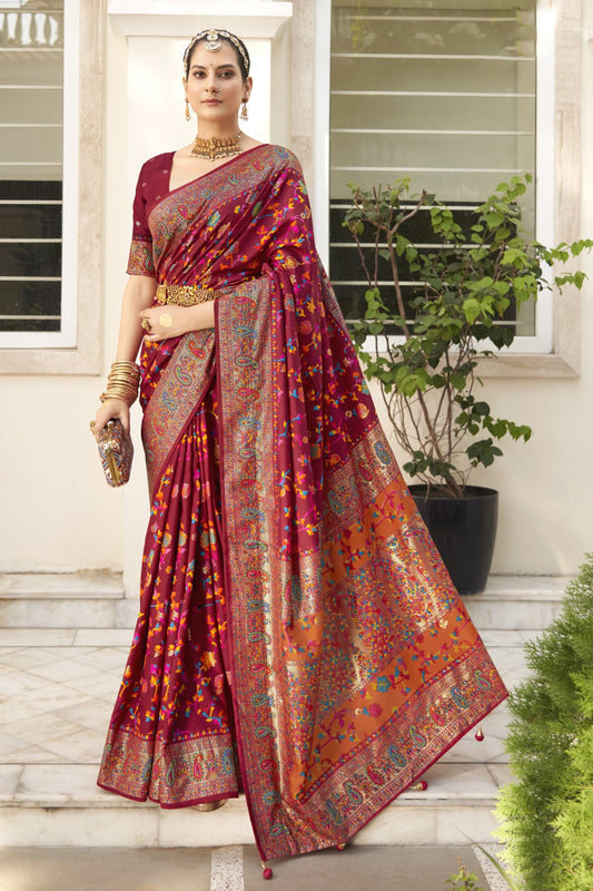 maroon-tussar-silk-saree-zb130473_1_SareeButa.com