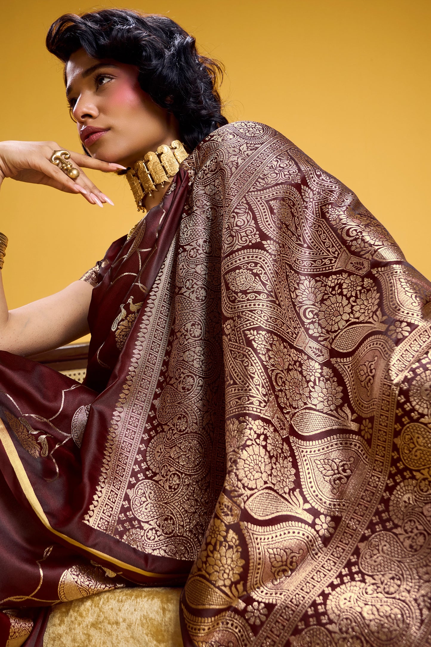 Maroon Woven Satin Silk Saree-SAR12370_2_SareeButa.com