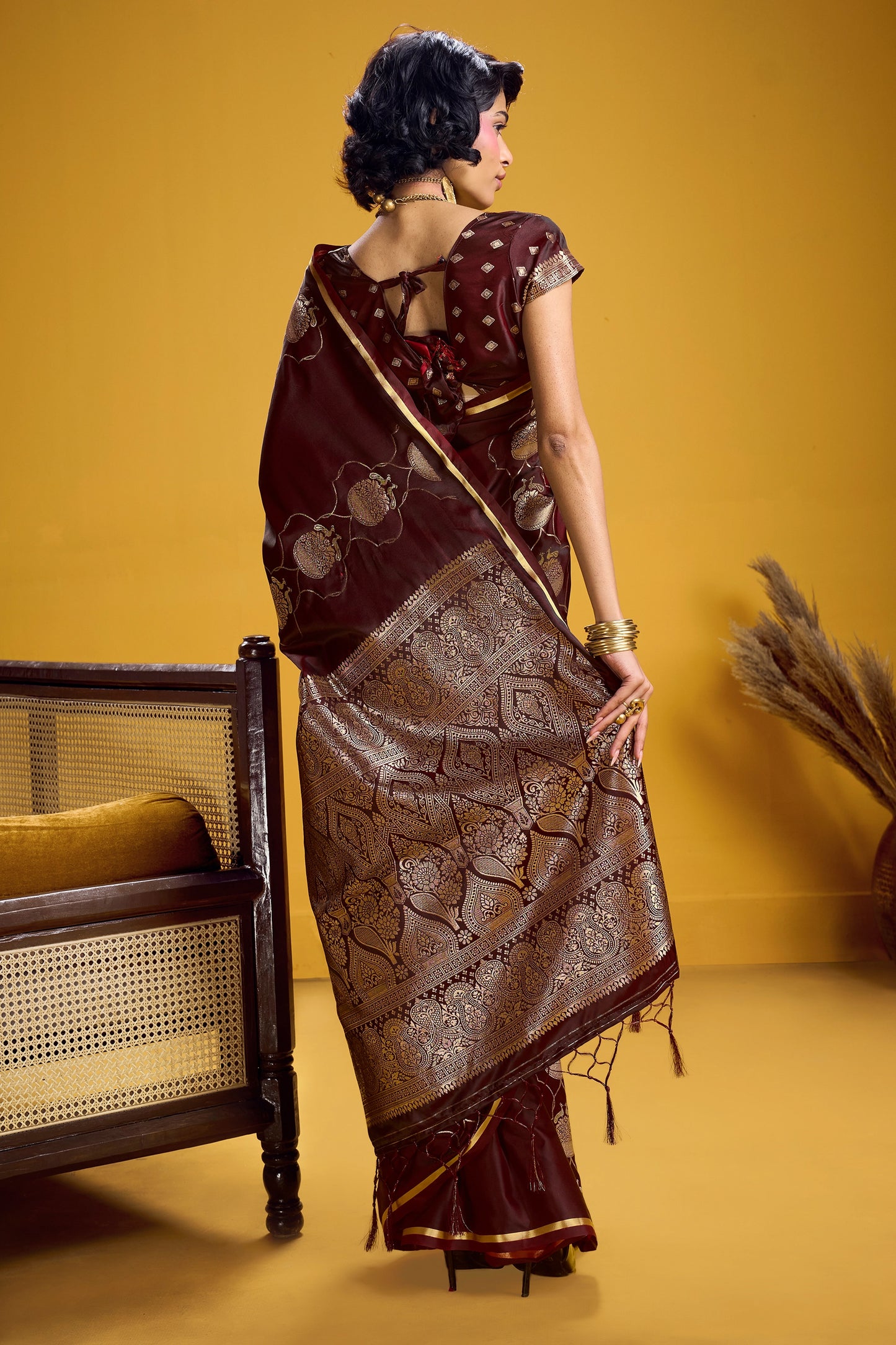 Maroon Woven Satin Silk Saree-SAR12370_3_SareeButa.com