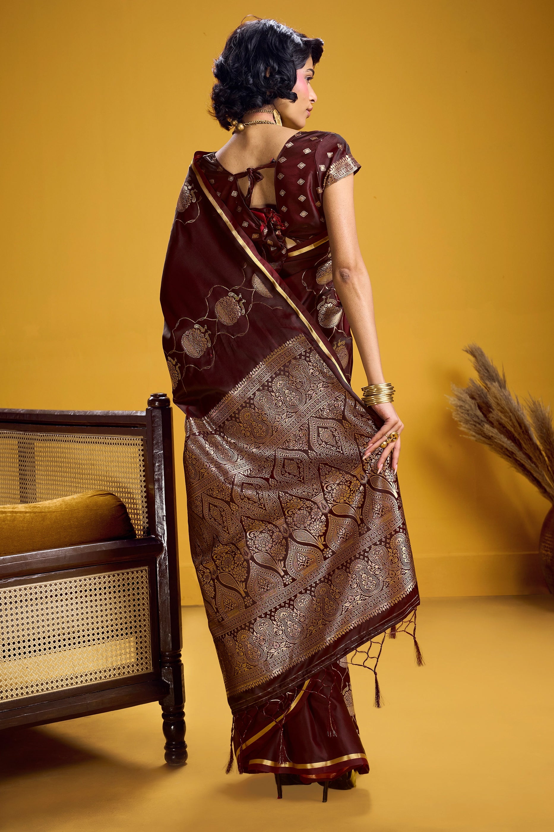 Maroon Woven Satin Silk Saree-SAR12370_3_SareeButa.com