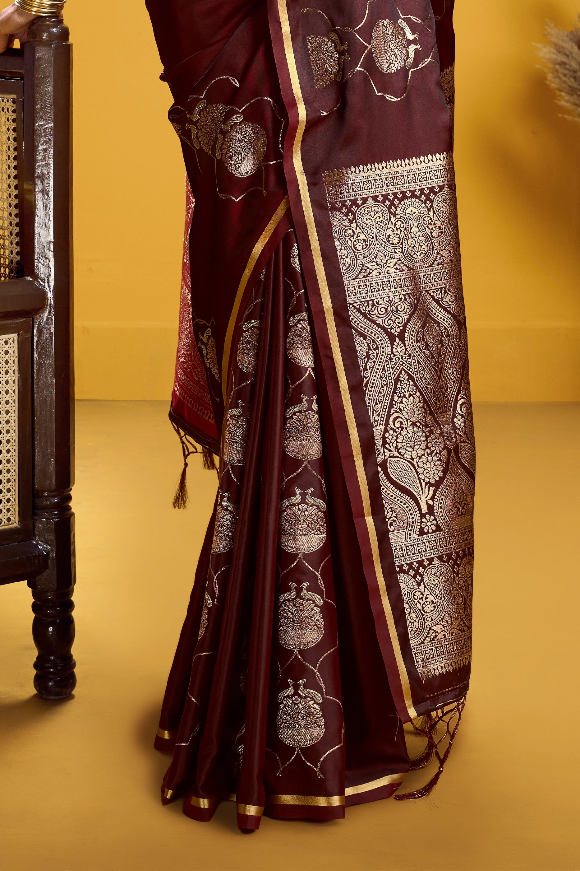 Maroon Woven Satin Silk Saree-SAR12370_5_SareeButa.com