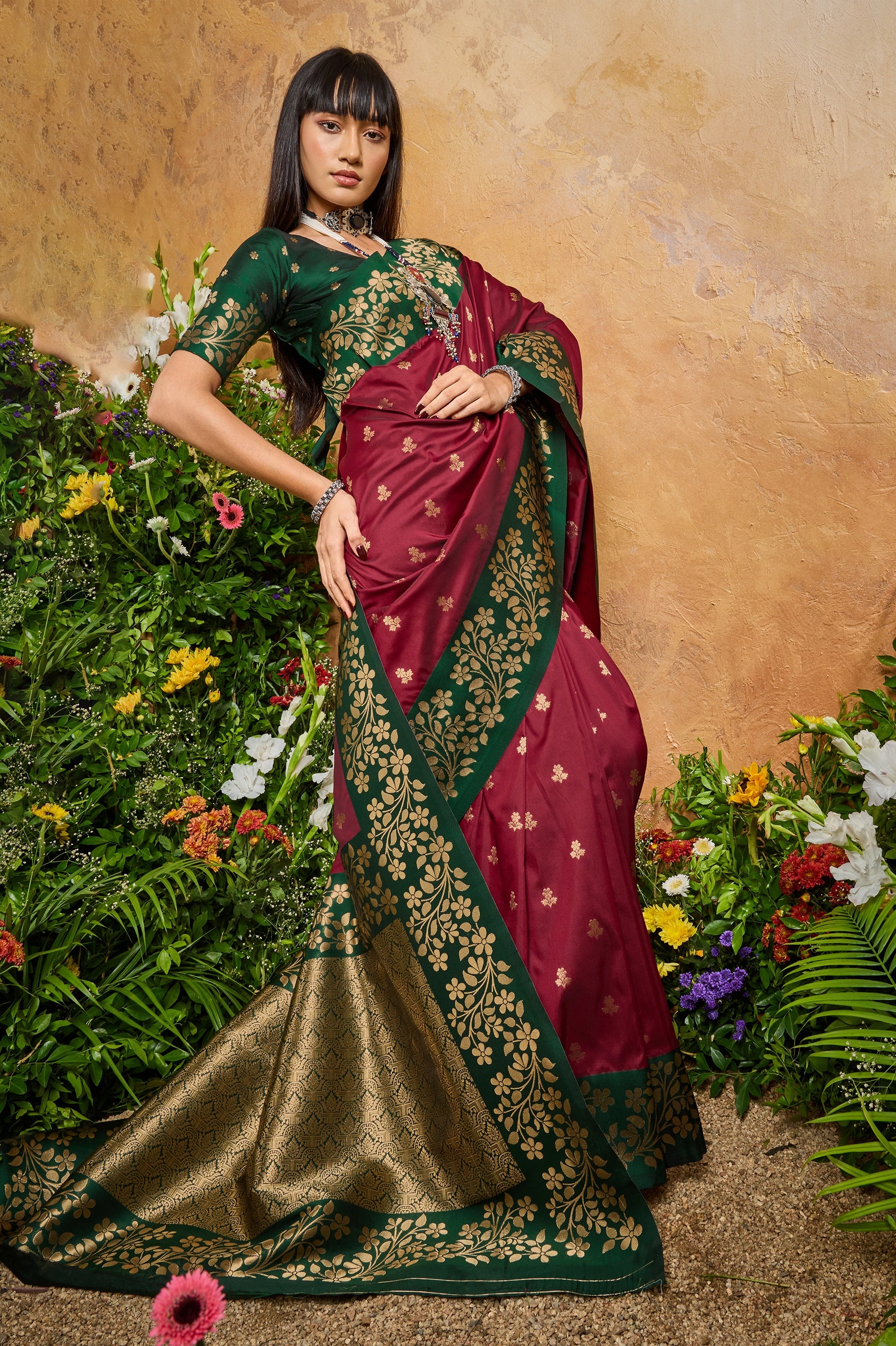 Maroon Woven Silk Saree-SAR12324_4_SareeButa.com