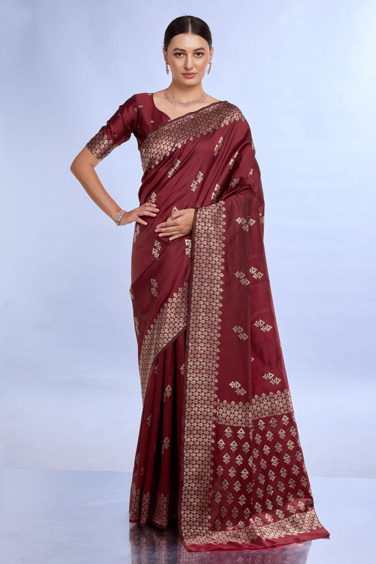 maroon-woven-silk-saree-zb132179_1_SareeButa.com