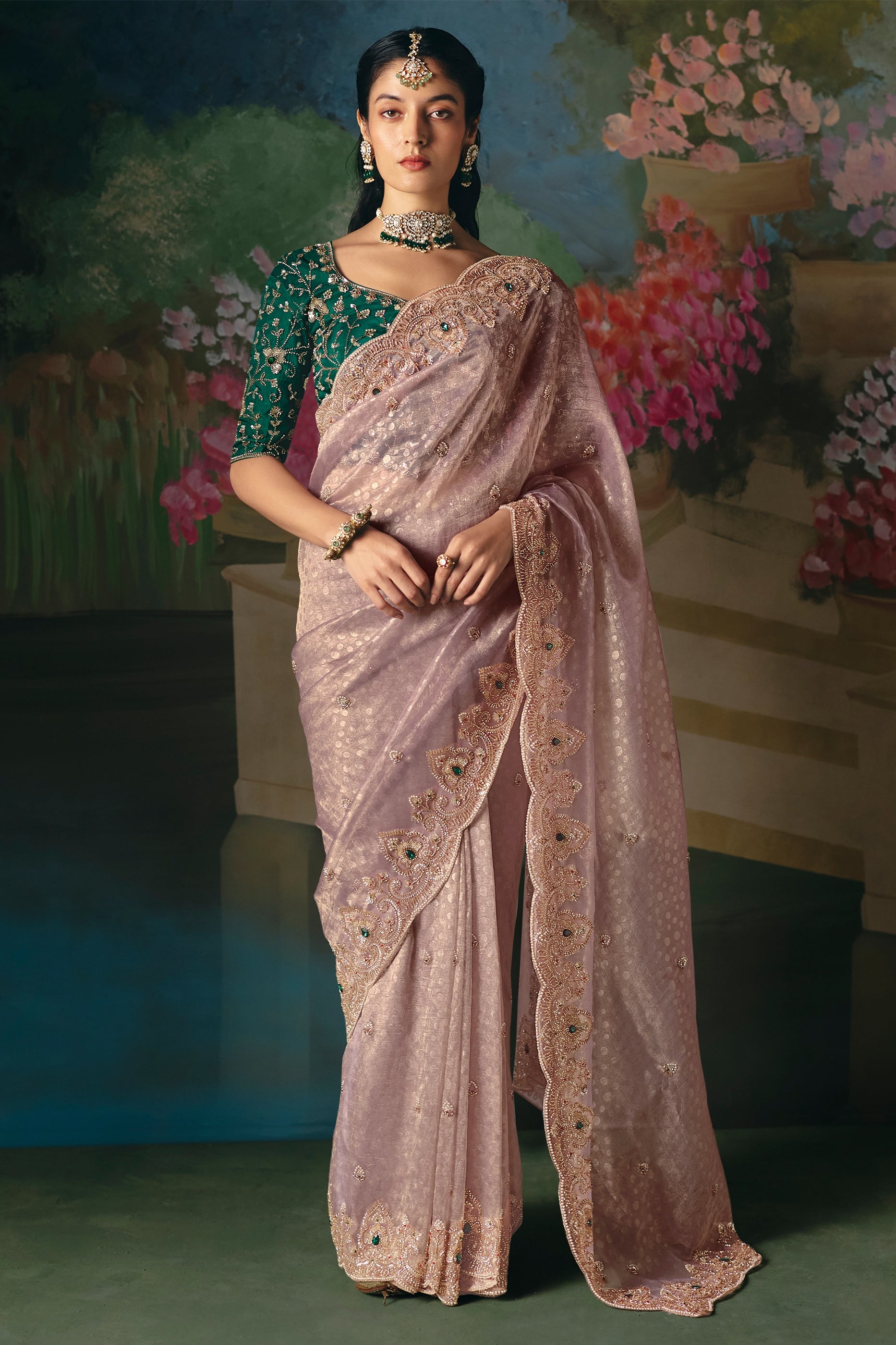 Mauve Embroidered Organza Saree-SAR12014_1_SareeButa.com