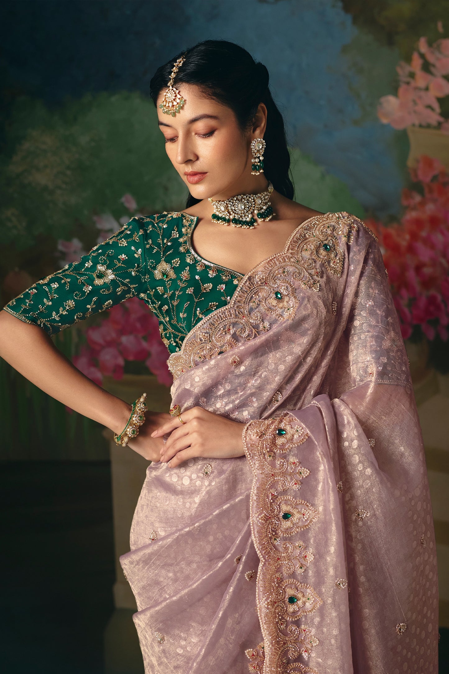 Mauve Embroidered Organza Saree-SAR12014_3_SareeButa.com