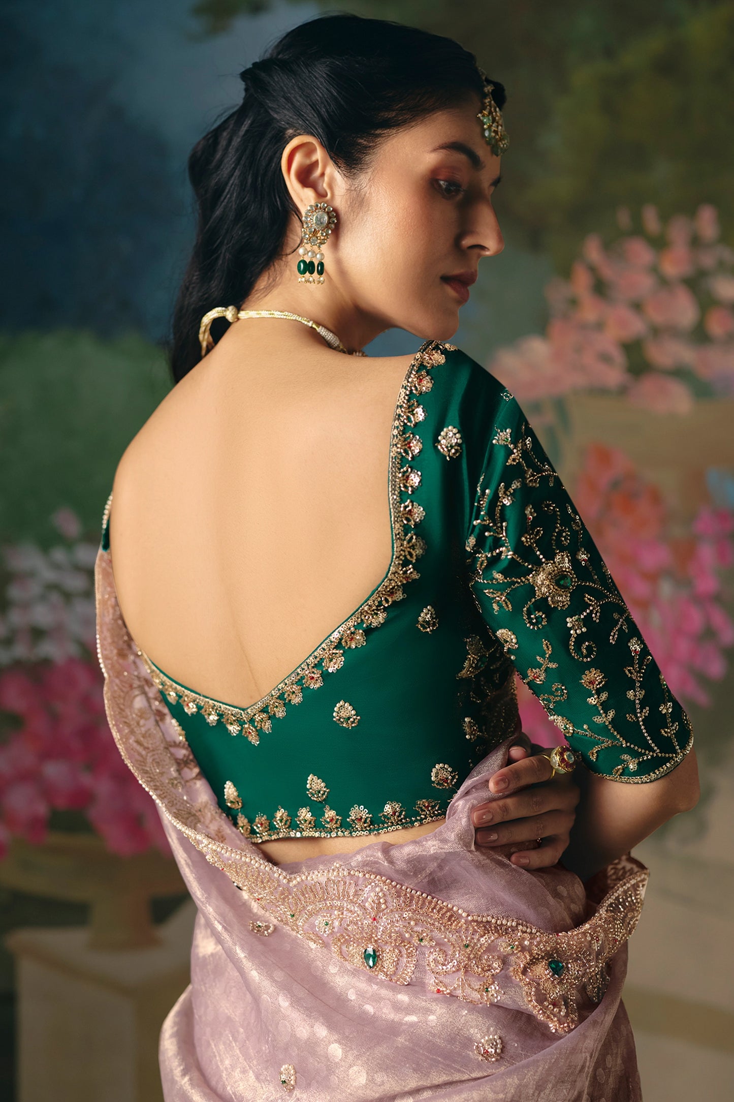 Mauve Embroidered Organza Saree-SAR12014_4_SareeButa.com