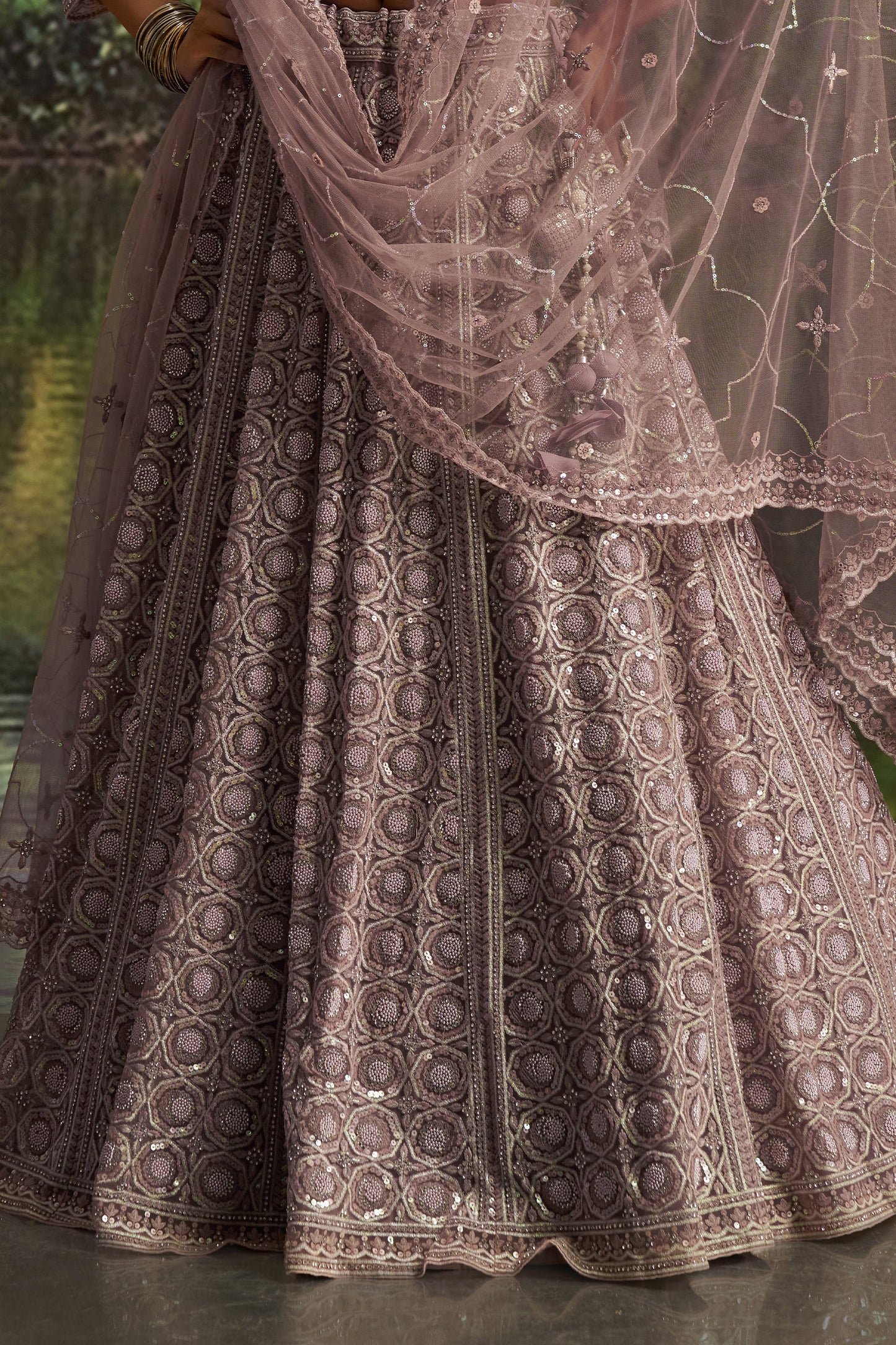 Mauve Embroidered Sequinced Semi-Stitched Lehenga-SAR10355_5_SareeButa.com