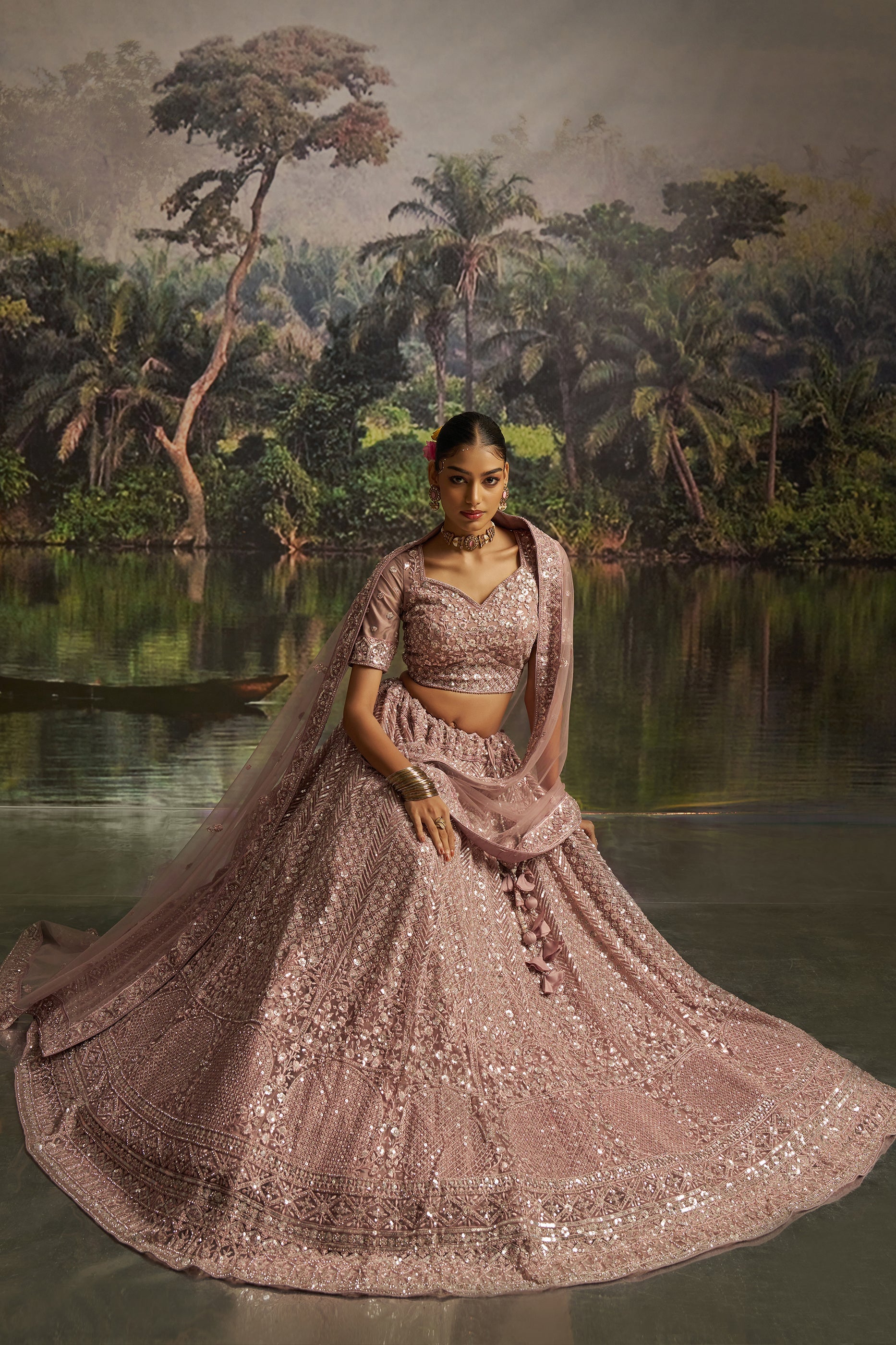 Mauve Embroidered Sequinced Semi-Stitched Lehenga-SAR10357_4_SareeButa.com