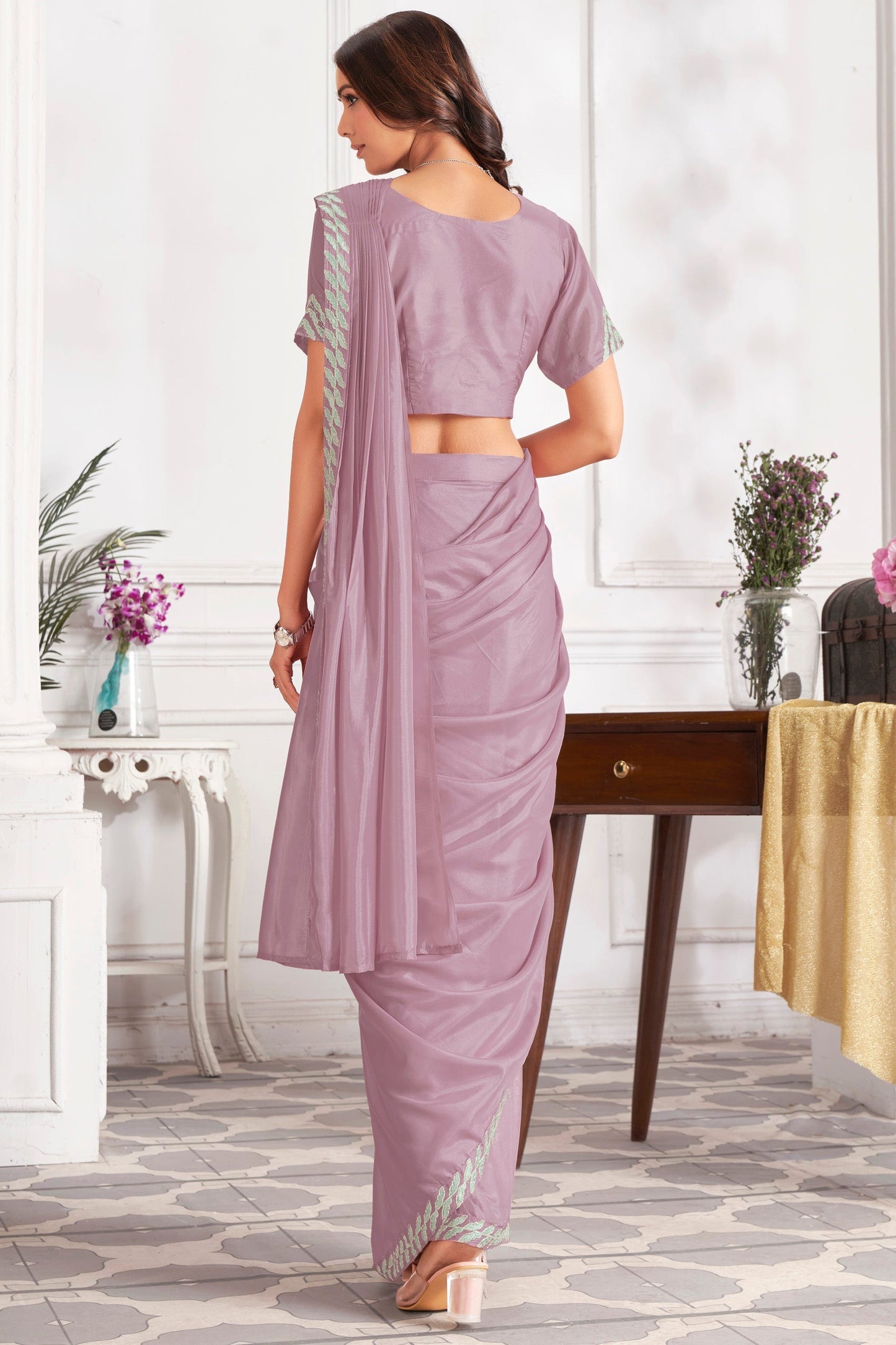 Mauve Georgette Readymade Saree With Stitched Blouse-ZB133707_3_SareeButa.com