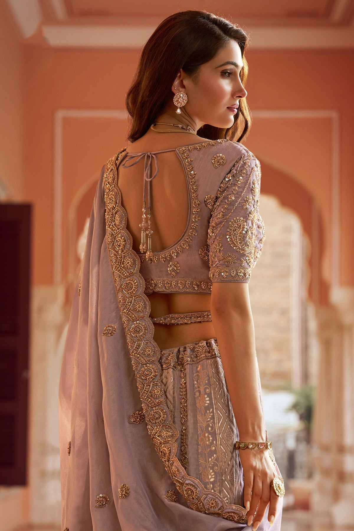 Mauve Heavy Work Banarasi Silk Lehenga-SAR13275_4_SareeButa.com