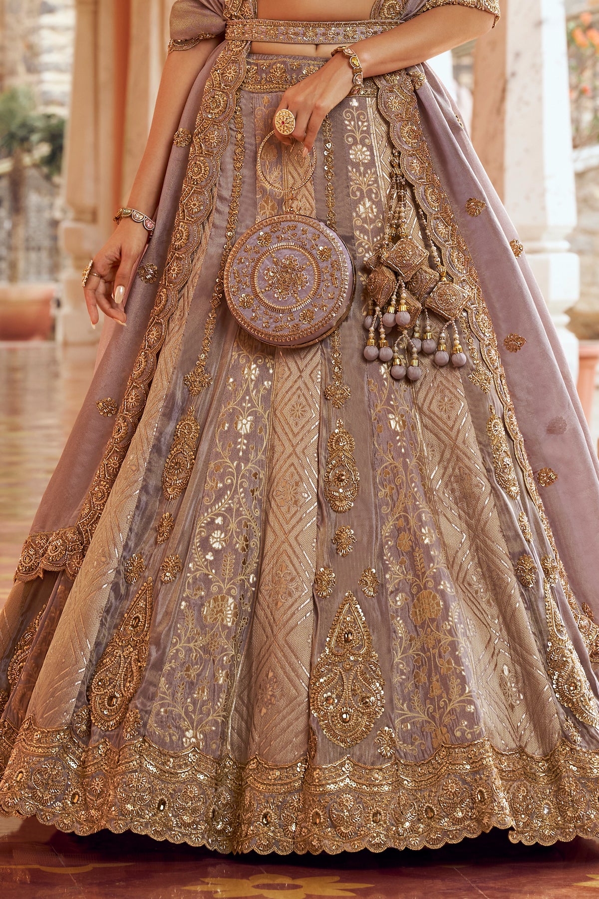 Mauve Heavy Work Banarasi Silk Lehenga-SAR13275_7_SareeButa.com