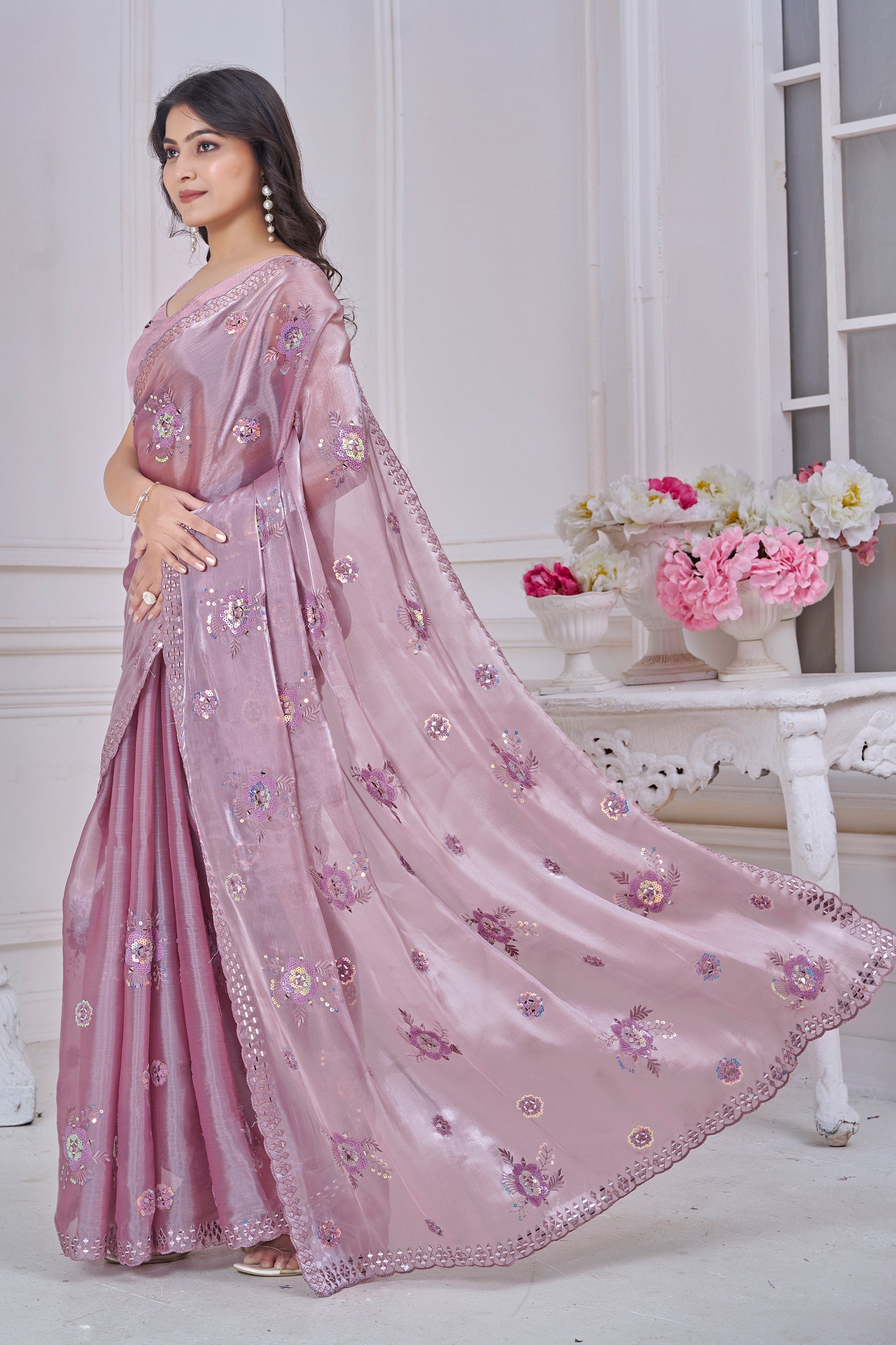 Mauve Pink Embroidered Organza Saree-SAR10755_3_SareeButa.com