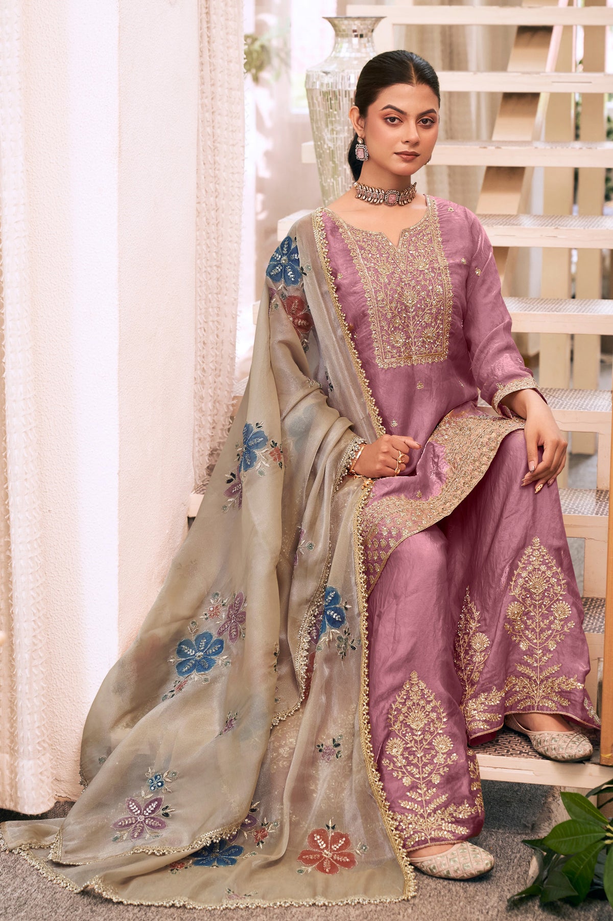 Mauve Purple Fendy Silk Embroidered Palazzo Suit-SAR13548_4_SareeButa.com