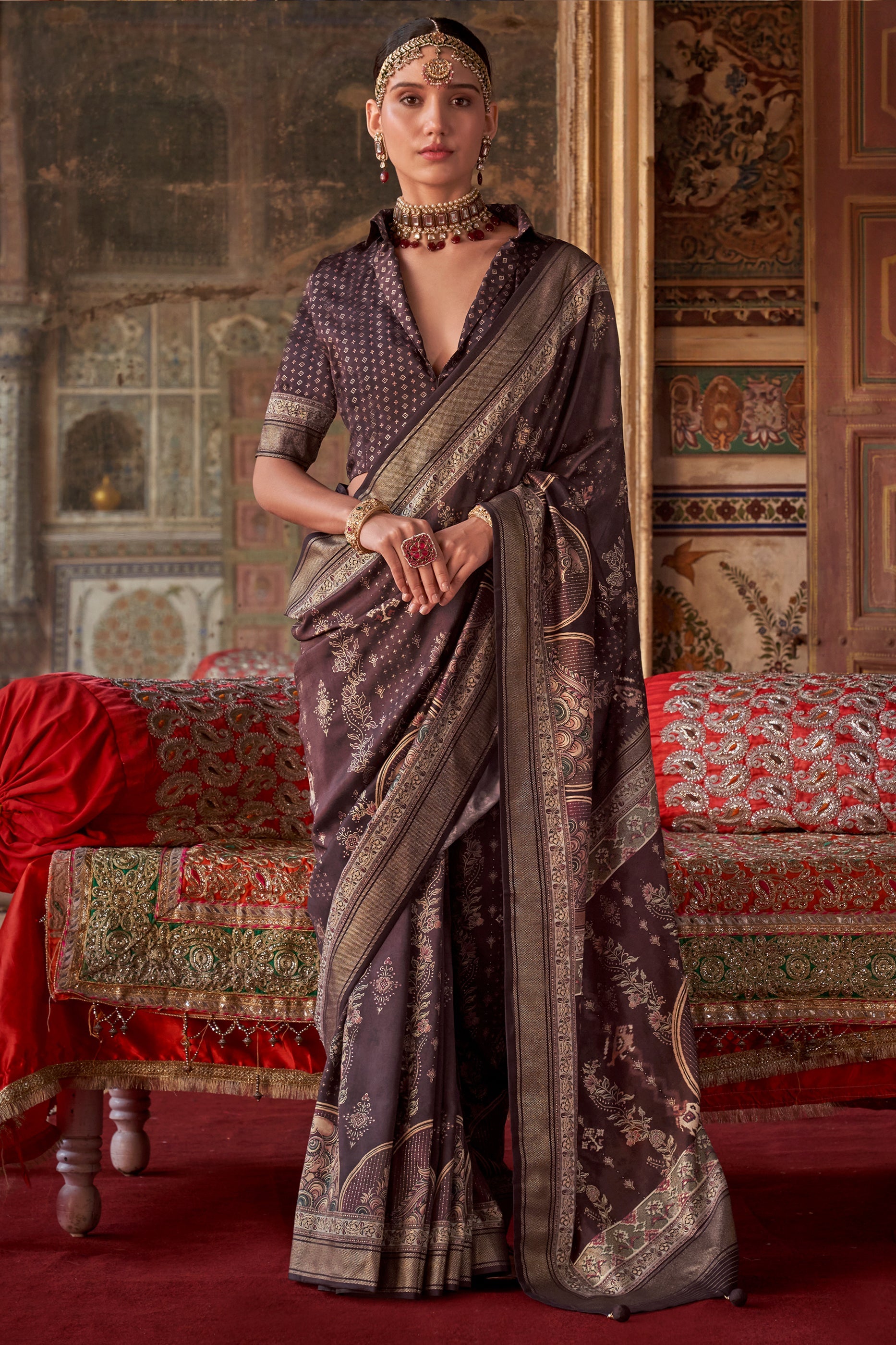Mauve Purple Printed Silk Saree-SAR10116_1_SareeButa.com