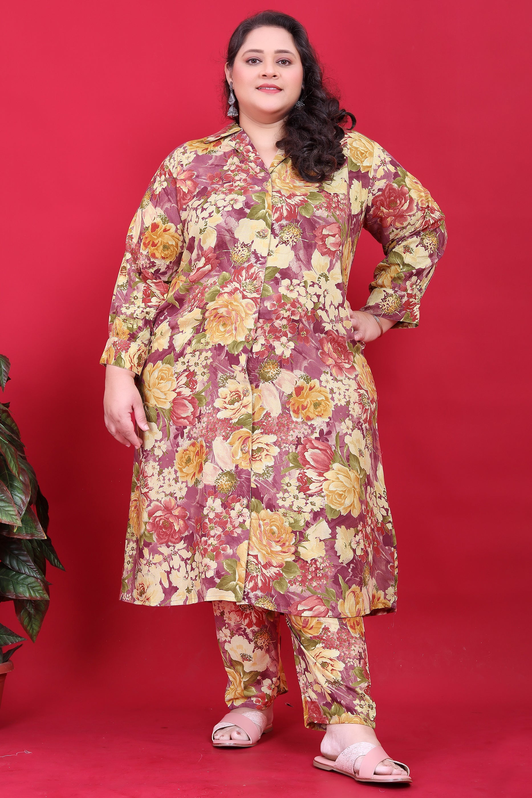 Mauve Readymade Rayon Co Ord Set-SAR11777_1_SareeButa.com