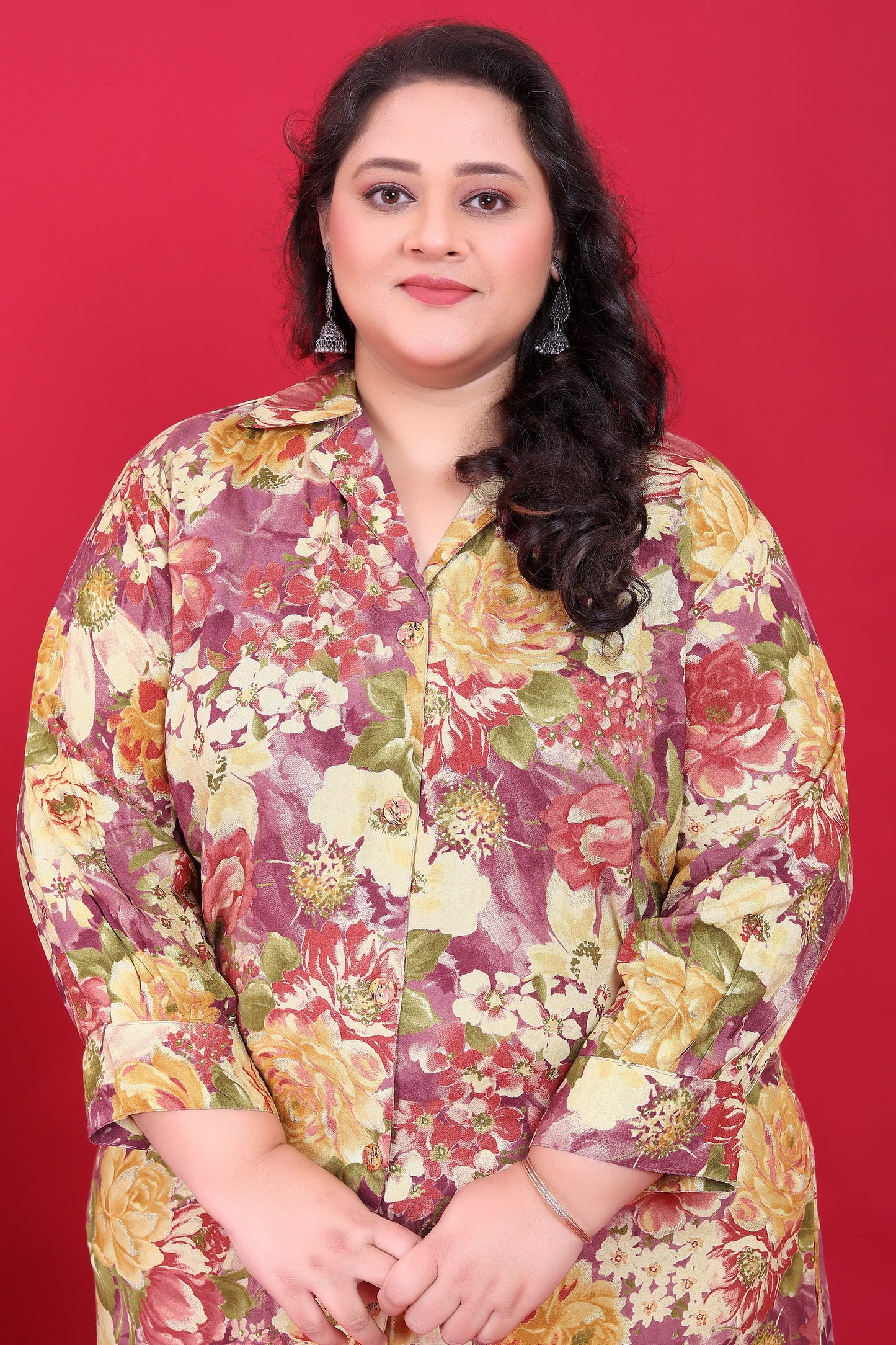 Mauve Readymade Rayon Co Ord Set-SAR11777_2_SareeButa.com