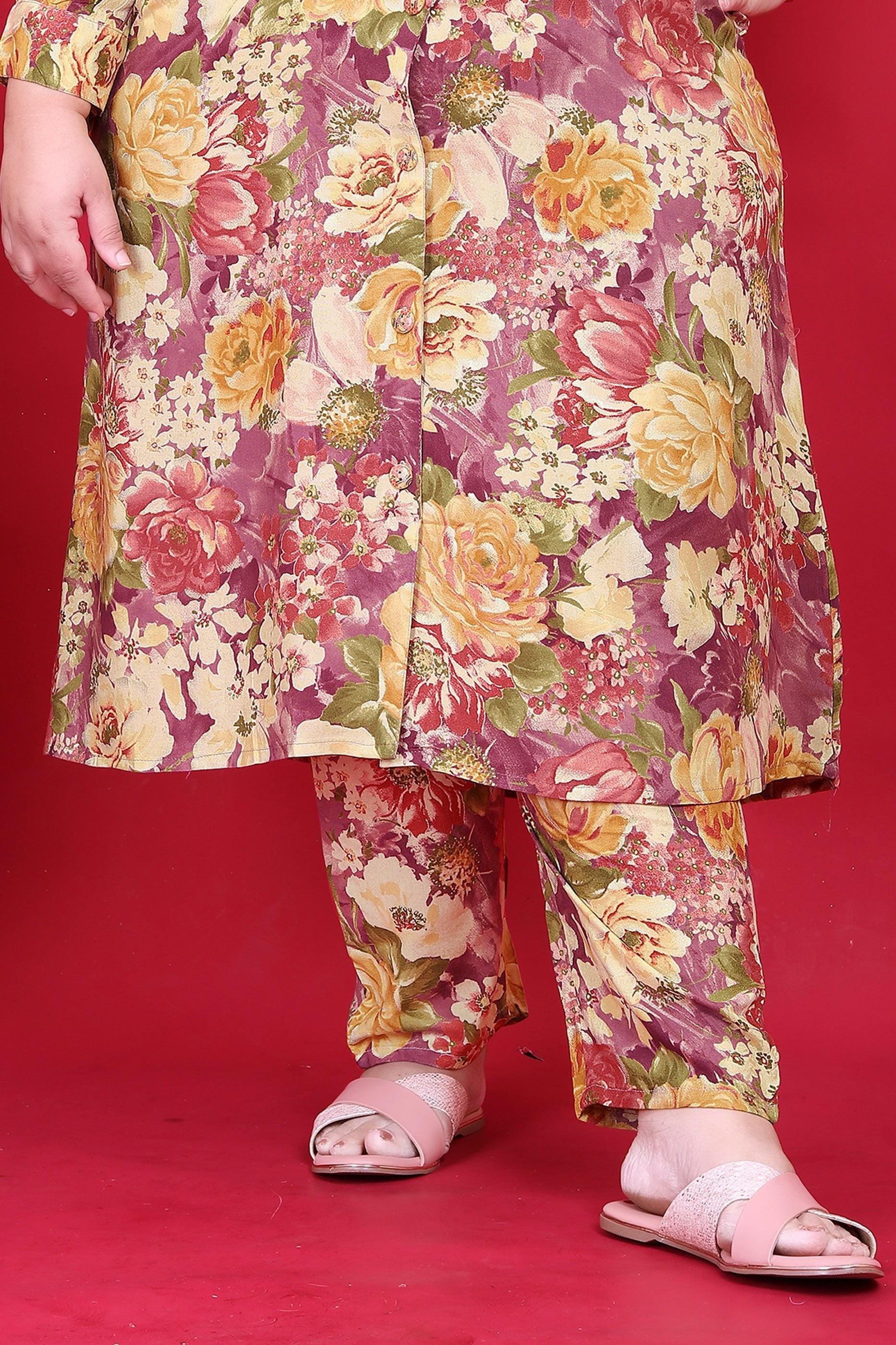 Mauve Readymade Rayon Co Ord Set-SAR11777_5_SareeButa.com