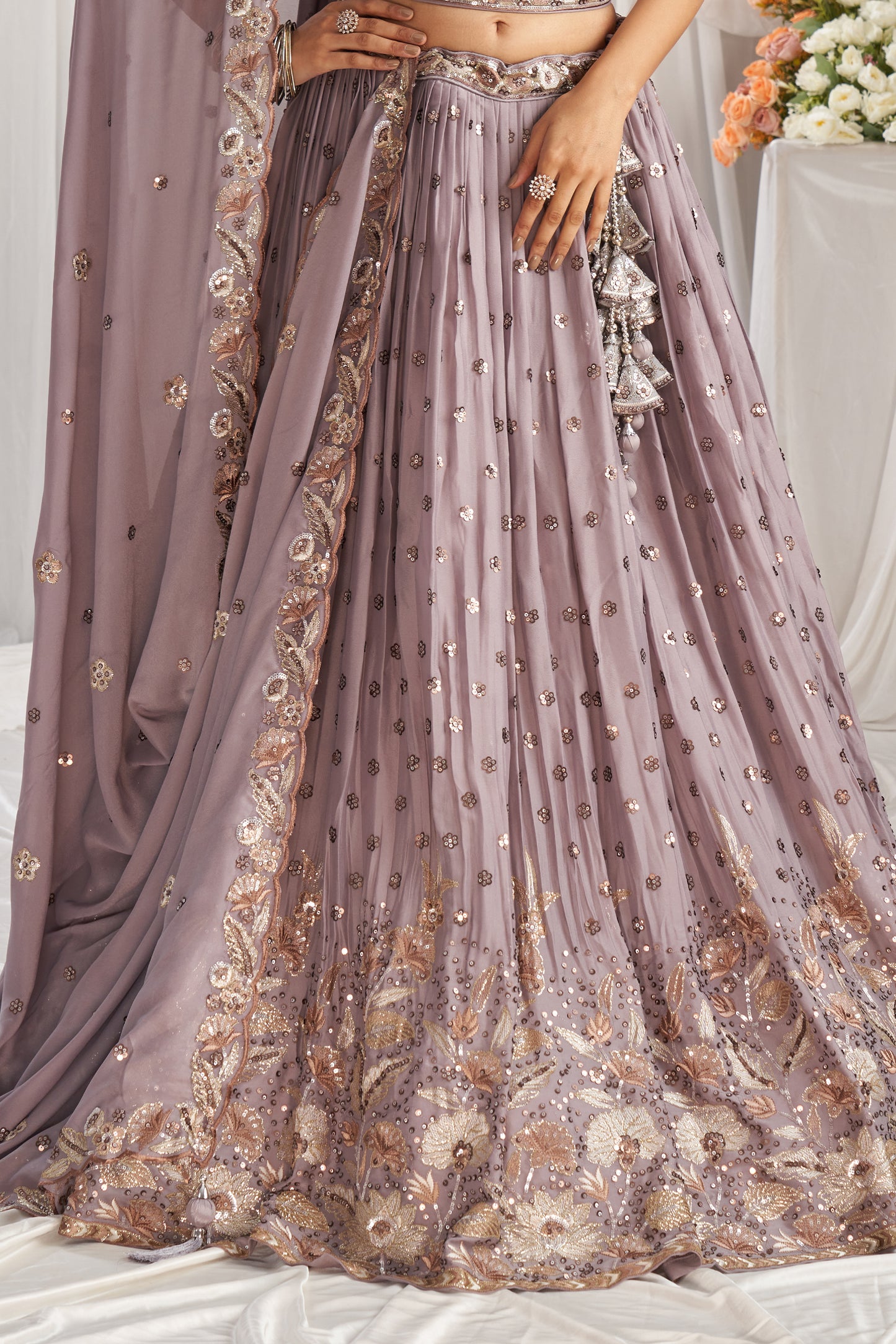Mauve Semi-Stitched Embroidered Georgette Lehenga-SAR12840_6_SareeButa.com