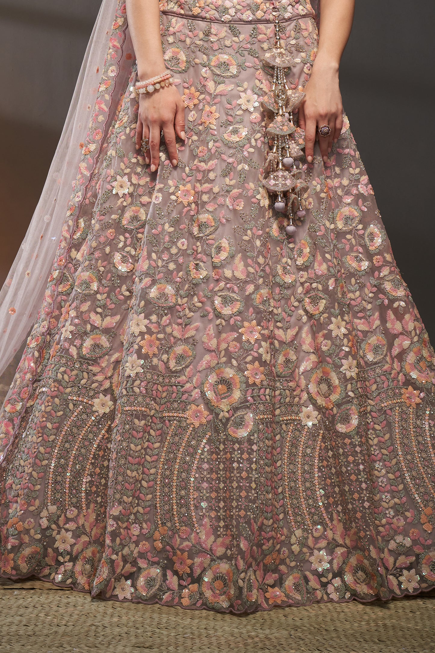 Mauve Semi-Stitched Embroidered Net Lehenga-SAR12823_7_SareeButa.com