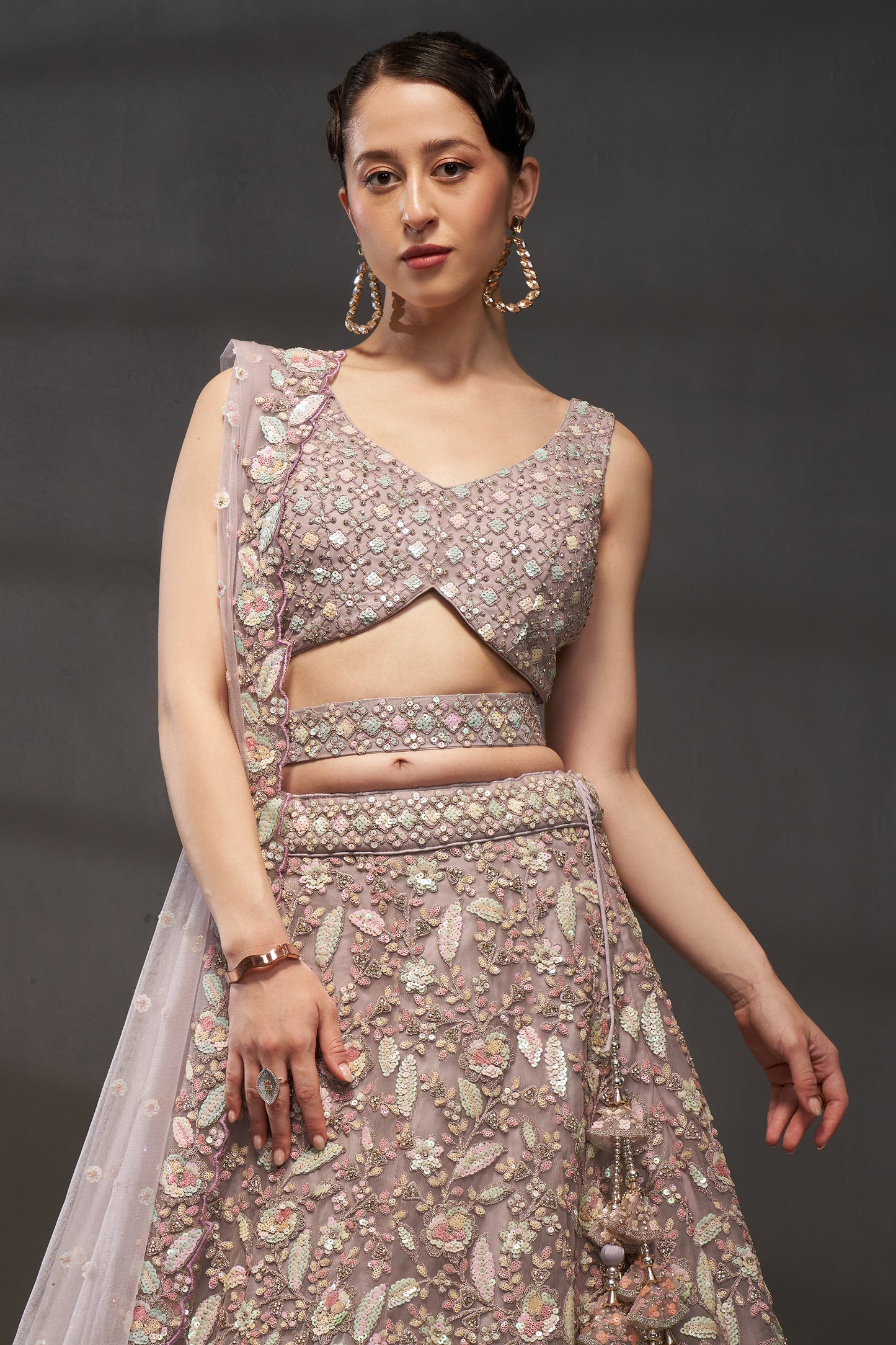 Mauve Semi-Stitched Embroidered Net Lehenga-SAR12827_6_SareeButa.com