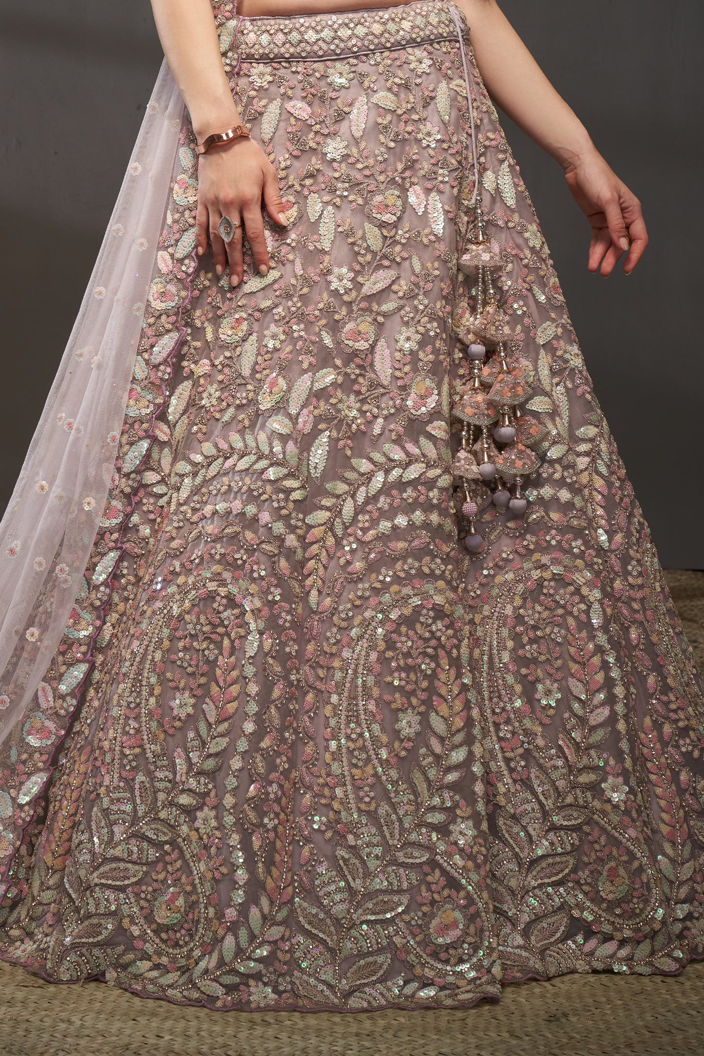 Mauve Semi-Stitched Embroidered Net Lehenga-SAR12827_7_SareeButa.com