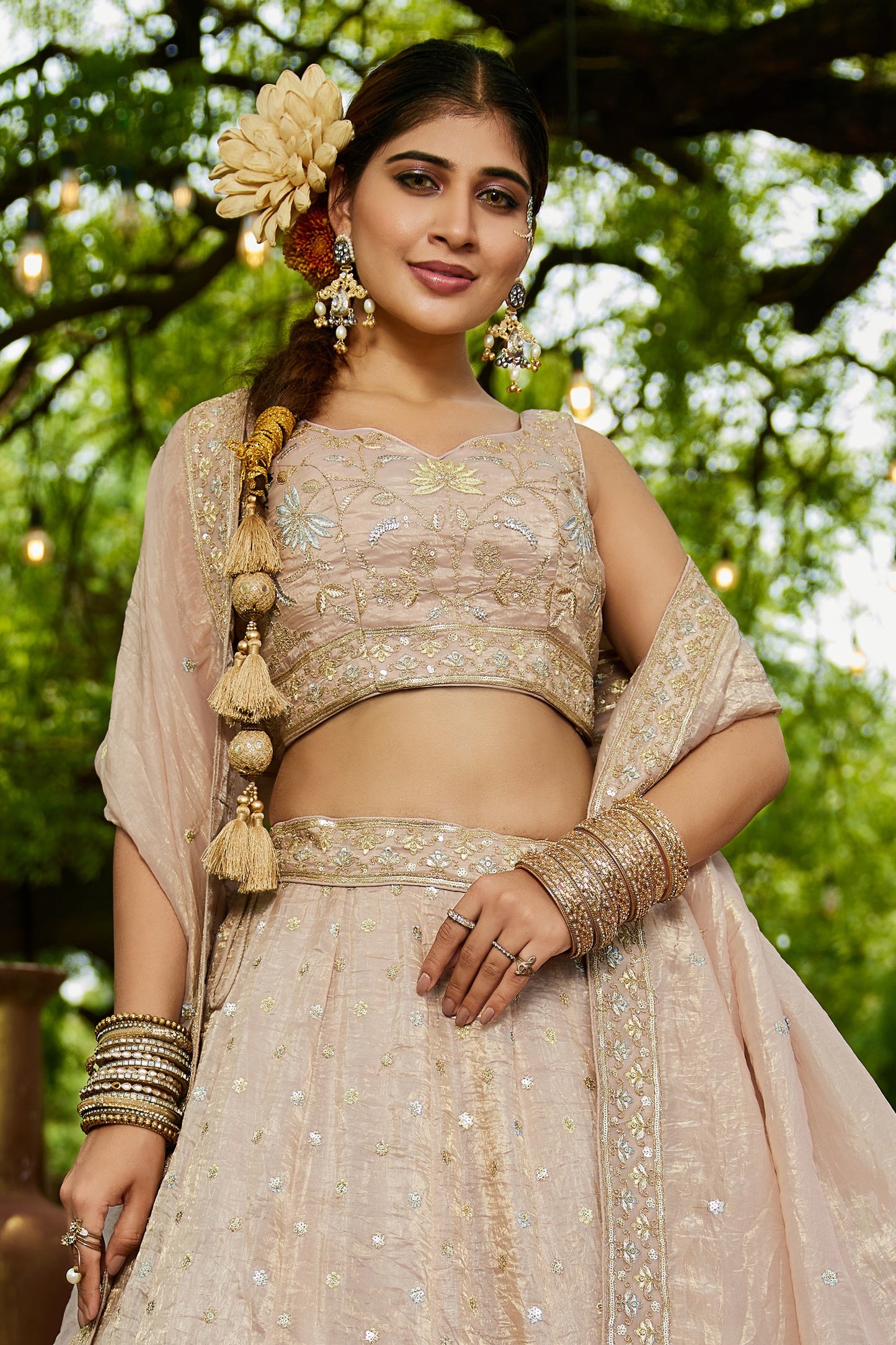 Mauve Readymade Embroidered Tissue Silk Lehenga-SAR10071_2_SareeButa.com